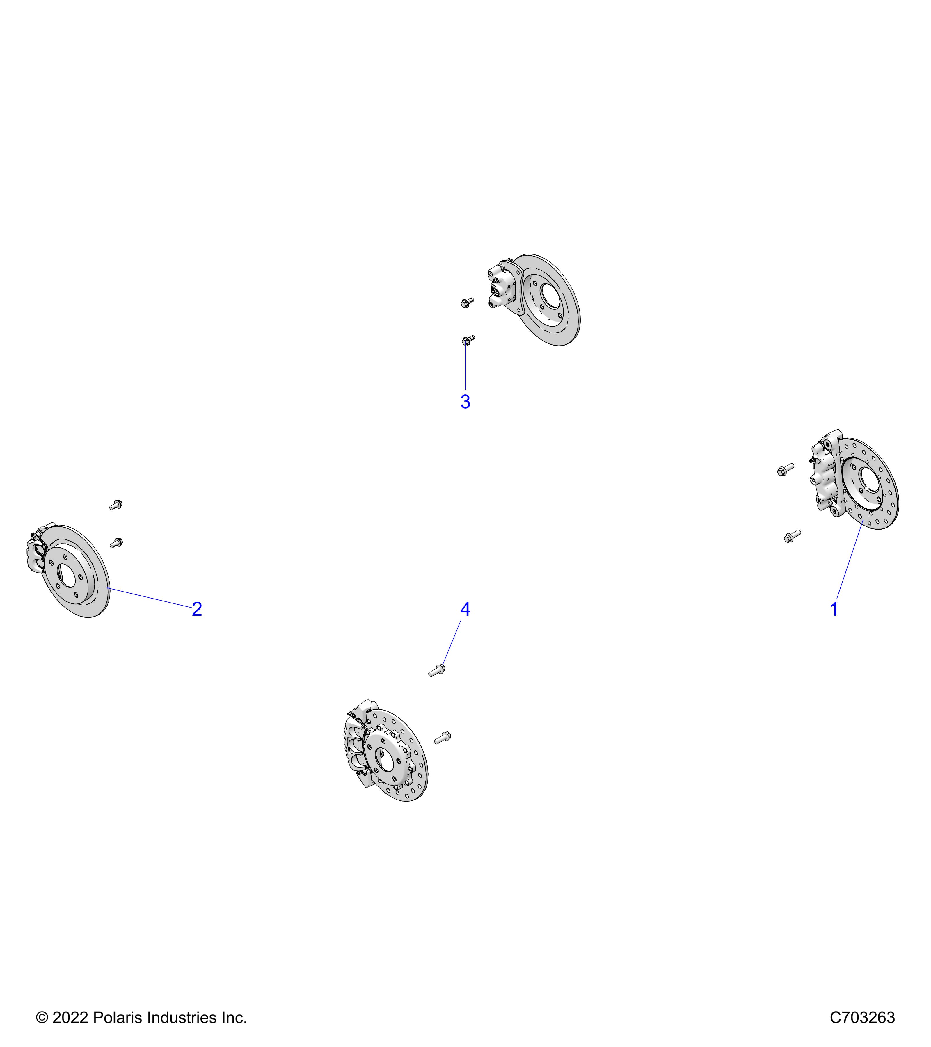 BRAKES, CALIPER MOUNTING AND ROTORS - Z23RGK2KAJ/BJ (C0703048-2)