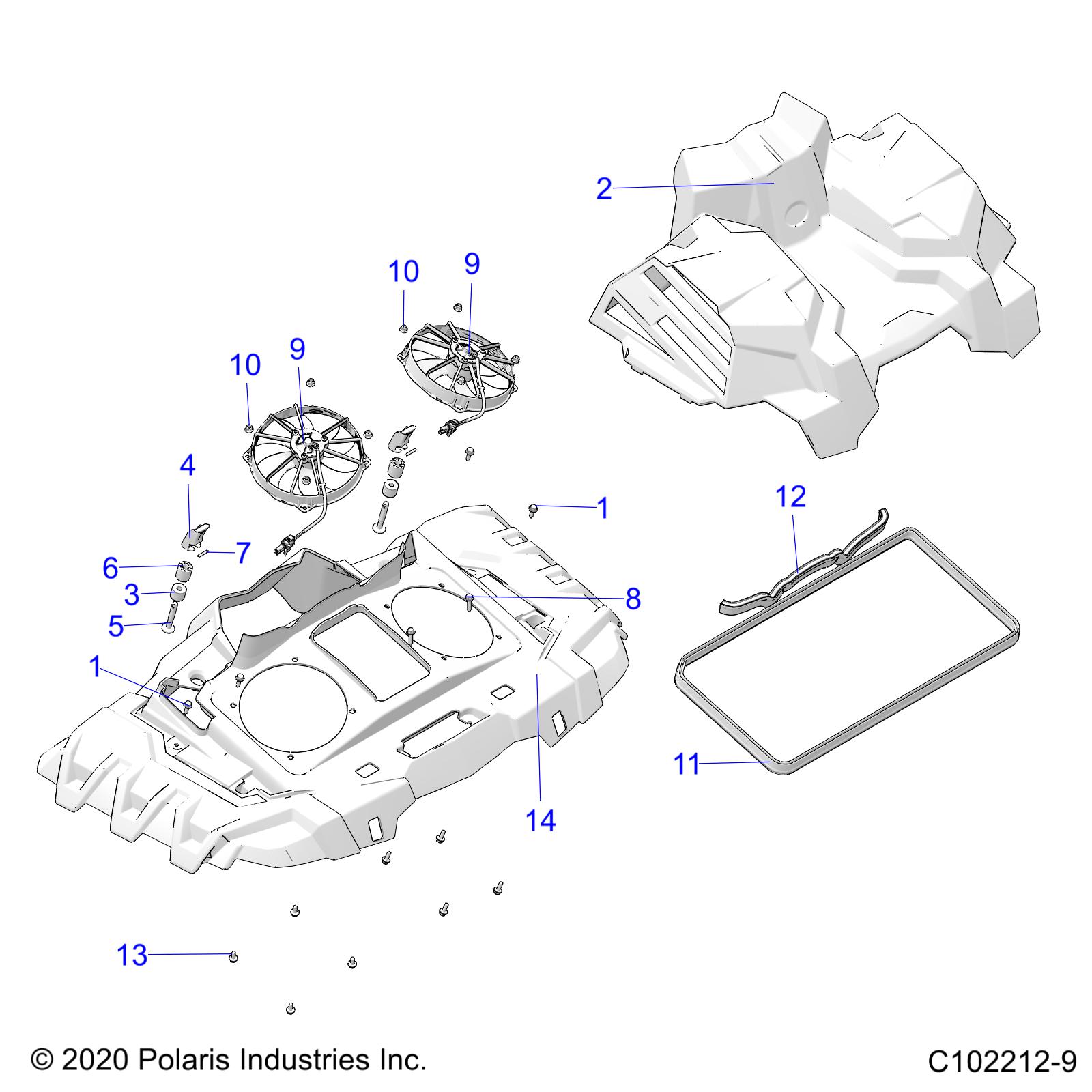 ENGINE, COOLING SYSTEM, FANS AND SHROUDS - A25SXN85A4 (C102212-9)