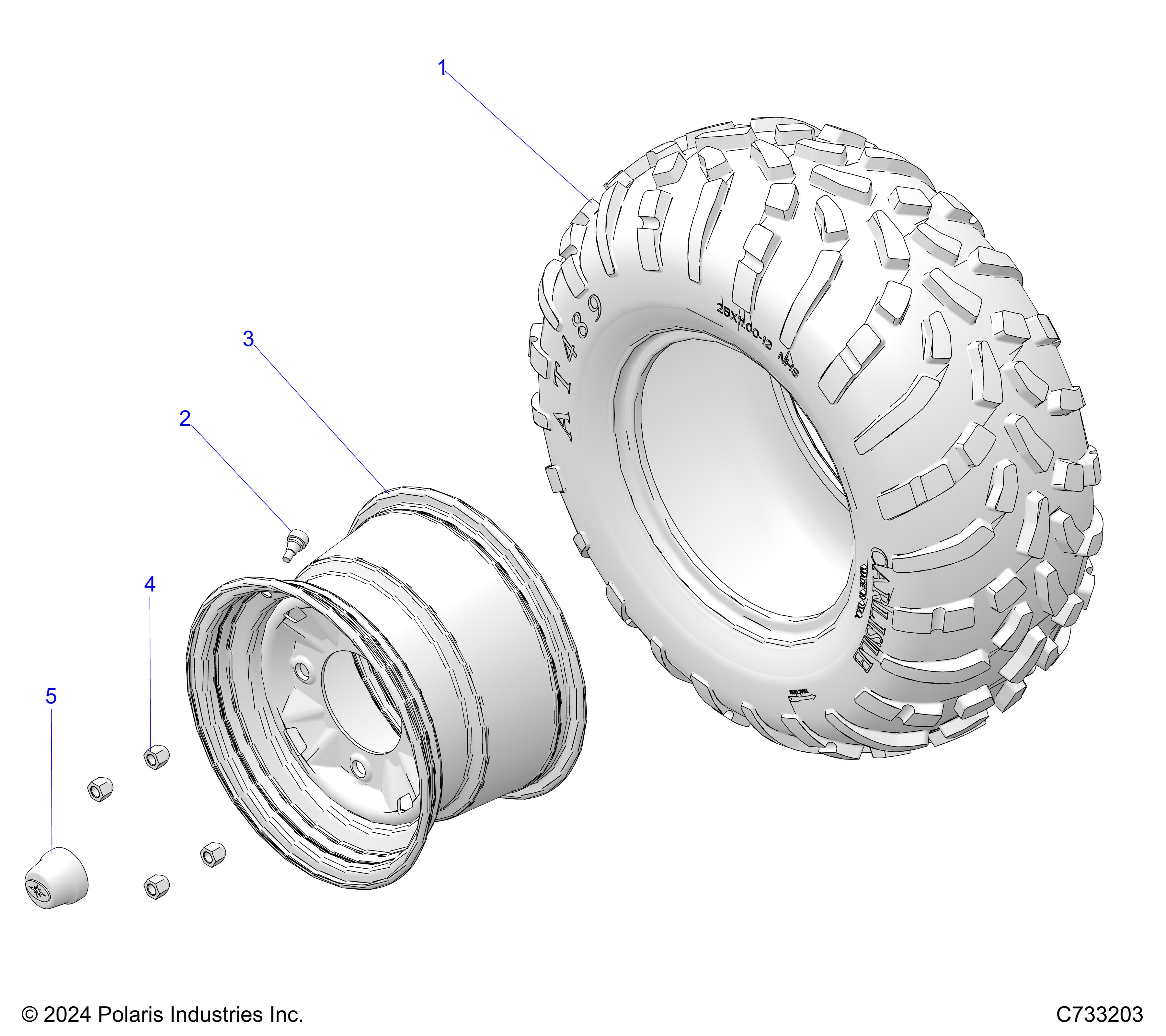 WHEELS, REAR - R24TAA99A1/B1/TAE99A1/B1 (C733203)