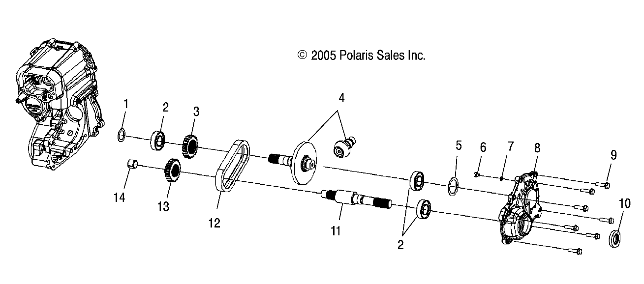 GEARCASE, OUTPUT SHAFT - A06MH76AL/AQ/AT/AX/AY/AZ (4999200229920022D01)