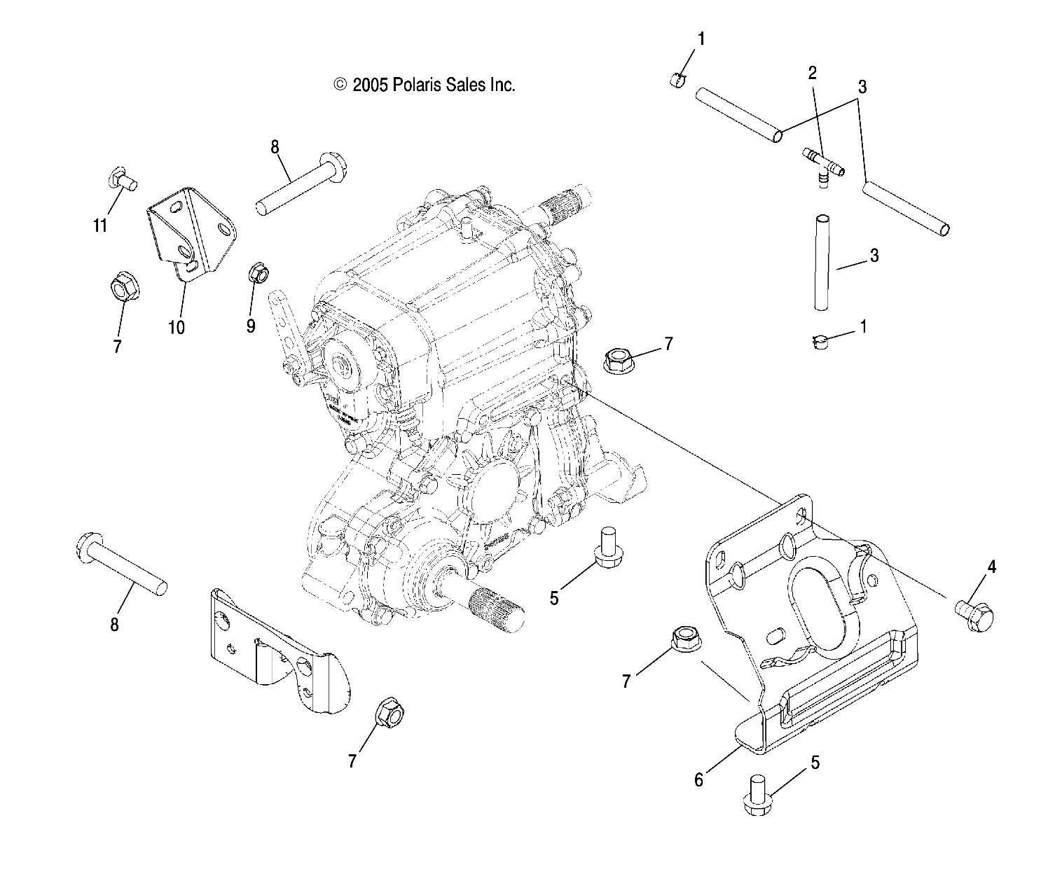 DRIVE TRAIN, MAIN GEARCASE MOUNTING - A11CF76AA (4999200299920029C13)