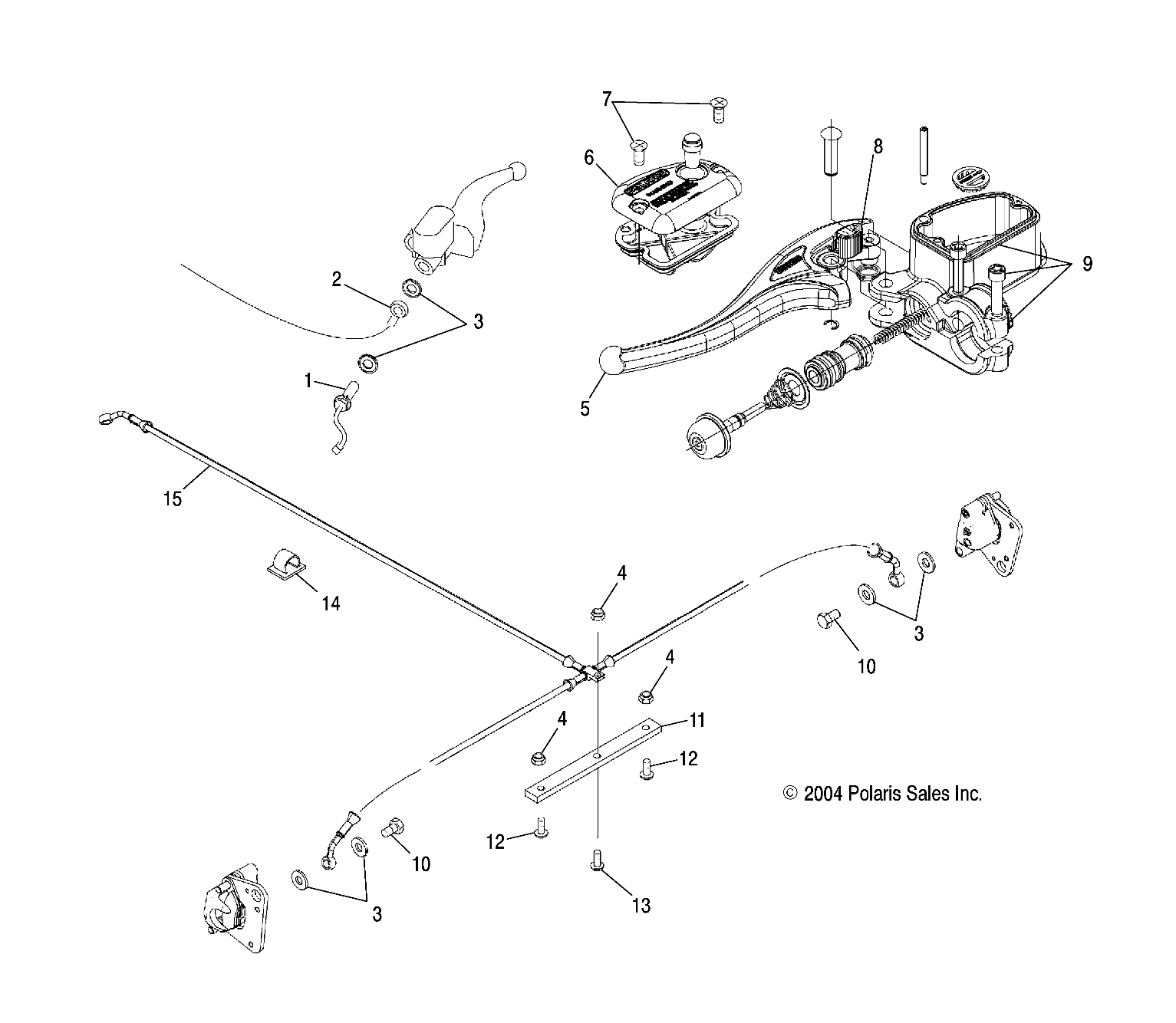 CONTROLS/MASTER CYLINDER, LH and BRAKE LINE - A05CA32EA (4999200489920048B09)