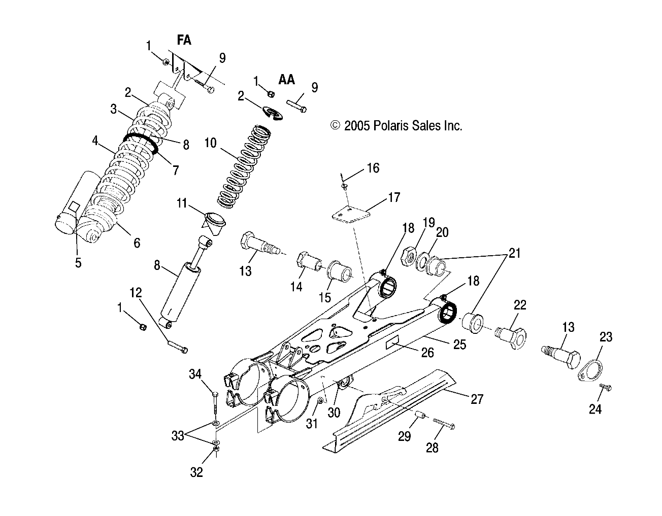 SWING ARM/SHOCK MOUNTING - A07BG50AA/FA (4999201549920154C07)