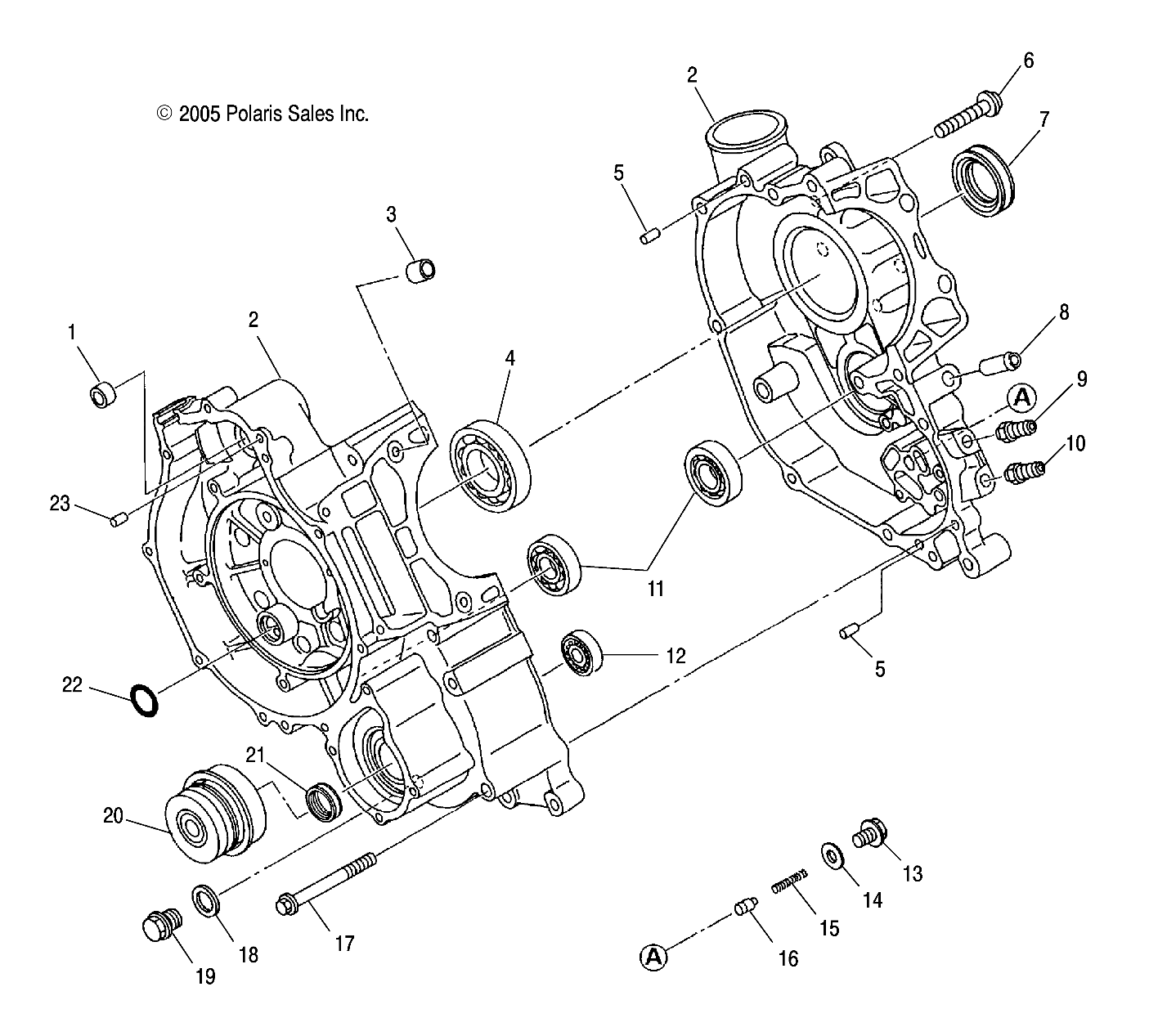 CRANKCASE - A05JD50AA/AB/AC (4999201549920154C12)