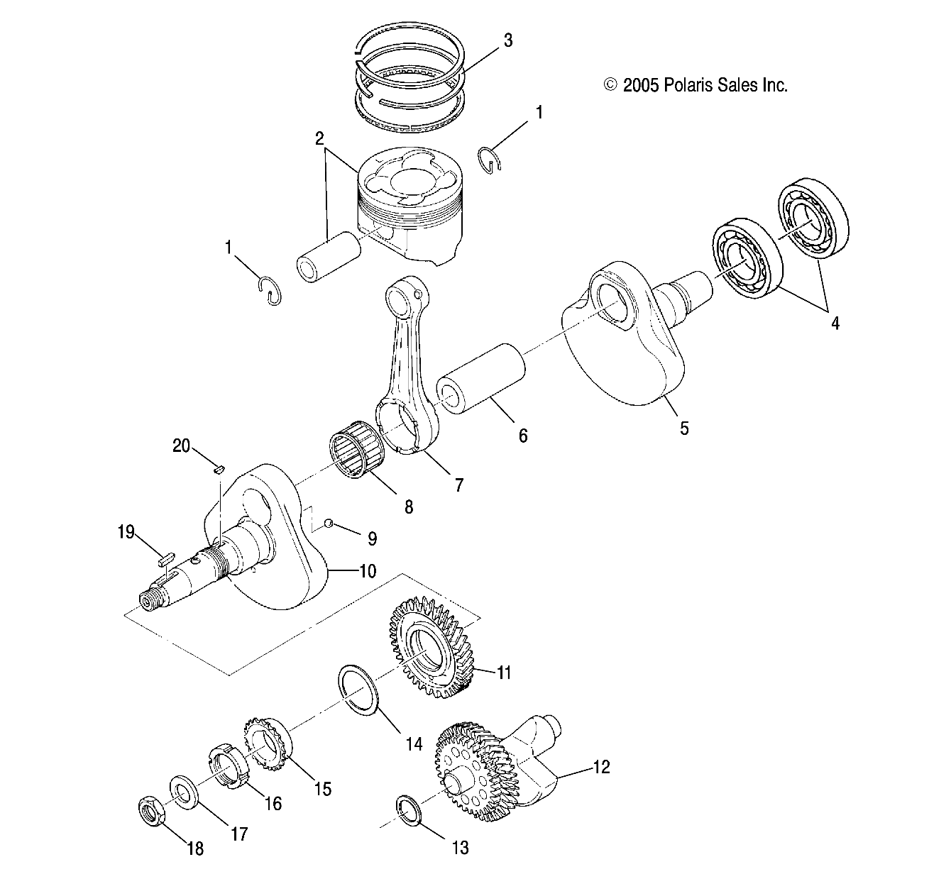 CRANKSHAFT and PISTON - A05BG50AA/FA (4999201649920164D06)