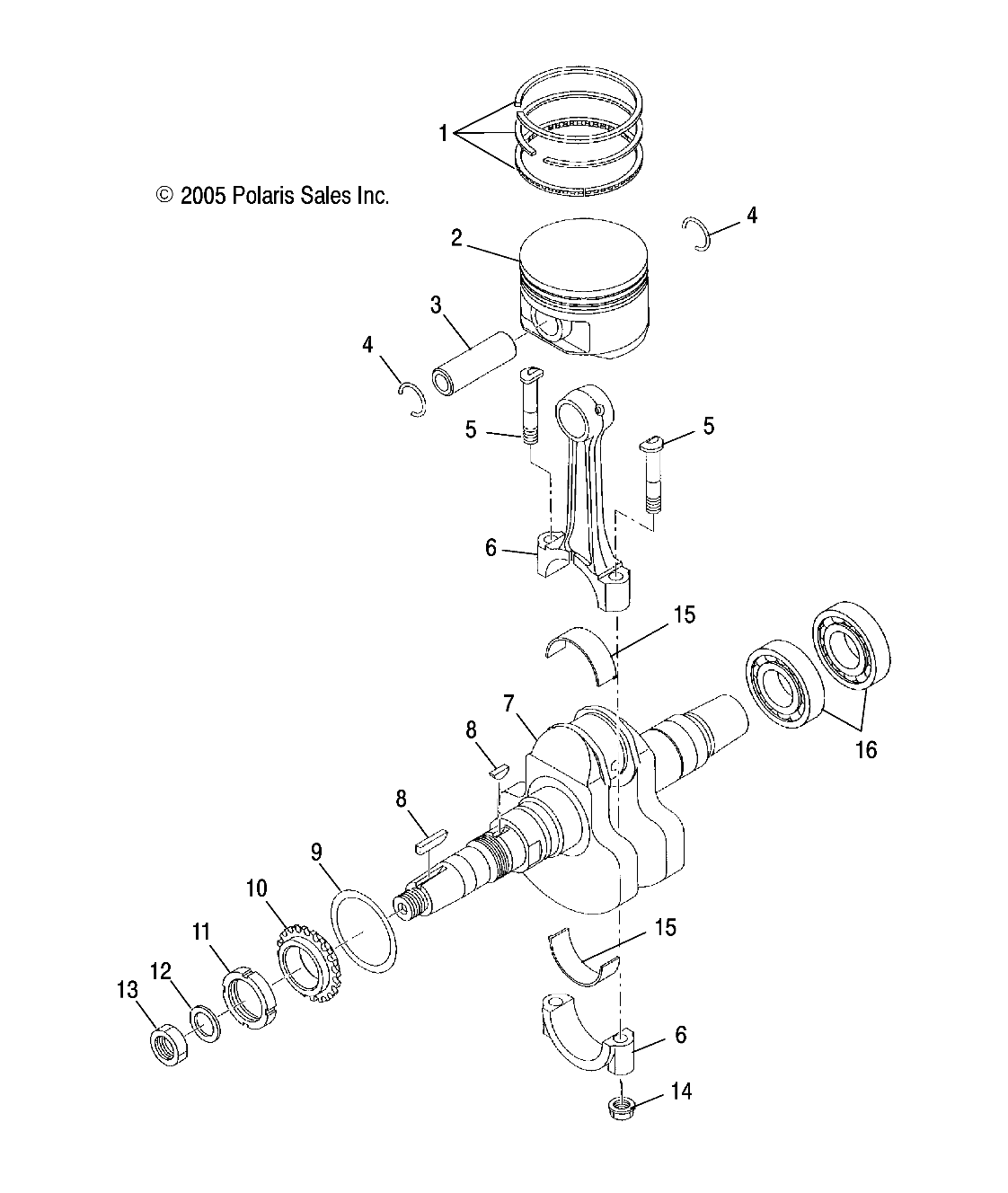 CRANKSHAFT and PISTON - A06CD32AA/AB/AC (4999201699920169D02)