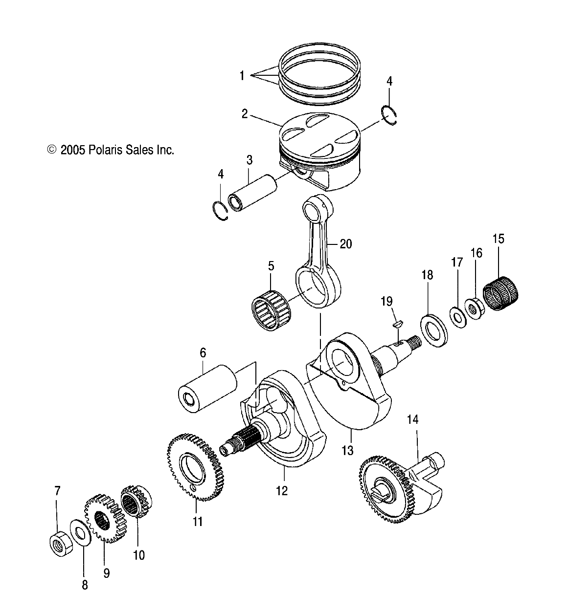 CRANKSHAFT and PISTON - A05GJ50AA/AB/AC (4999201849920184C12)