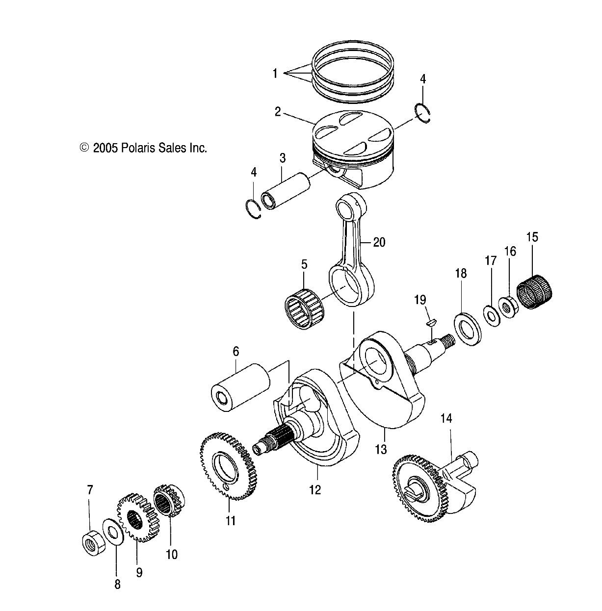 ENGINE, CRANKSHAFT and PISTON - A07GP50AA/AB (4999201899920189D02)