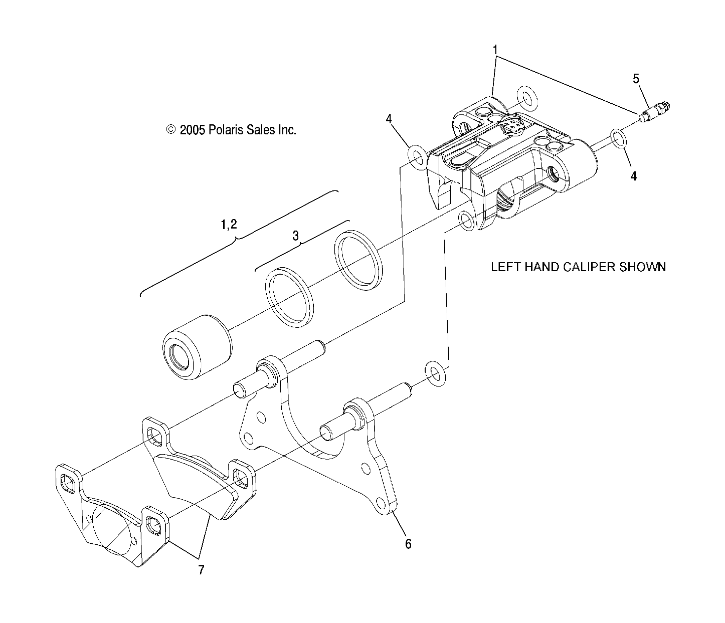 BRAKE CALIPER INTERNALS - A06LB27AA/LD27AA/AB/AC/AD (4999202079920207B02)