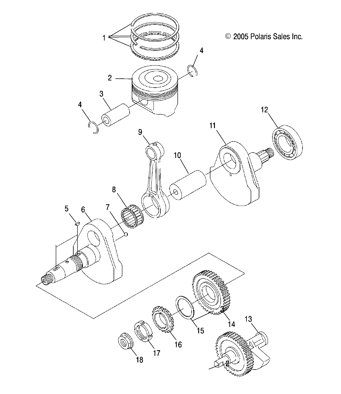 CRANKSHAFT and PISTON - A06LB27AA/LD27AA/AB/AC/AD (4999202079920207D03)