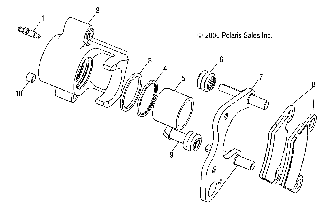 FRONT BRAKE CALIPER - A04RB42AA/A04RD50AA/AB/AC/A04RF50AA (4999202259920225C05)