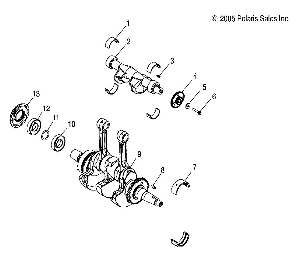 ENGINE, CRANKSHAFT - R08WH68AG/AH/AK/AR (4999202259920225D11)