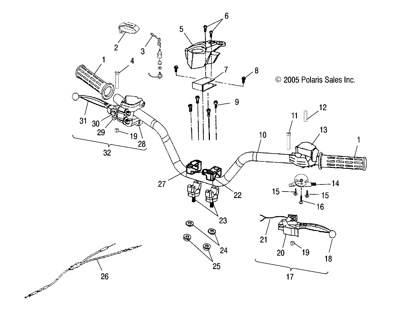 HANDLEBAR - A05KA09CA/CB (4999202399920239B13)