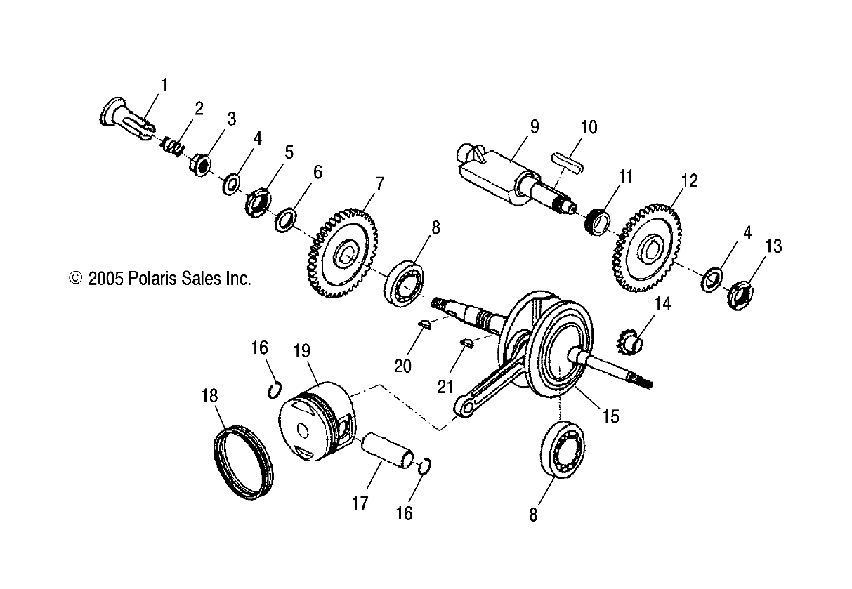 CRANKSHAFT and PISTON - A05PB20EA/EB/EC/ED (4999202449920244A04)