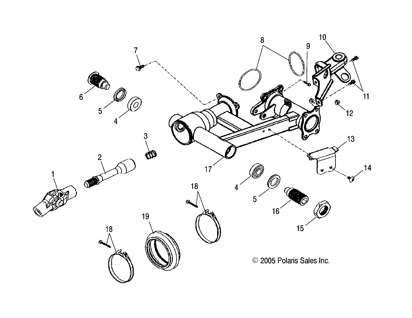 SWING ARM, REAR - A06PB20EA/EB (4999202509920250B06)