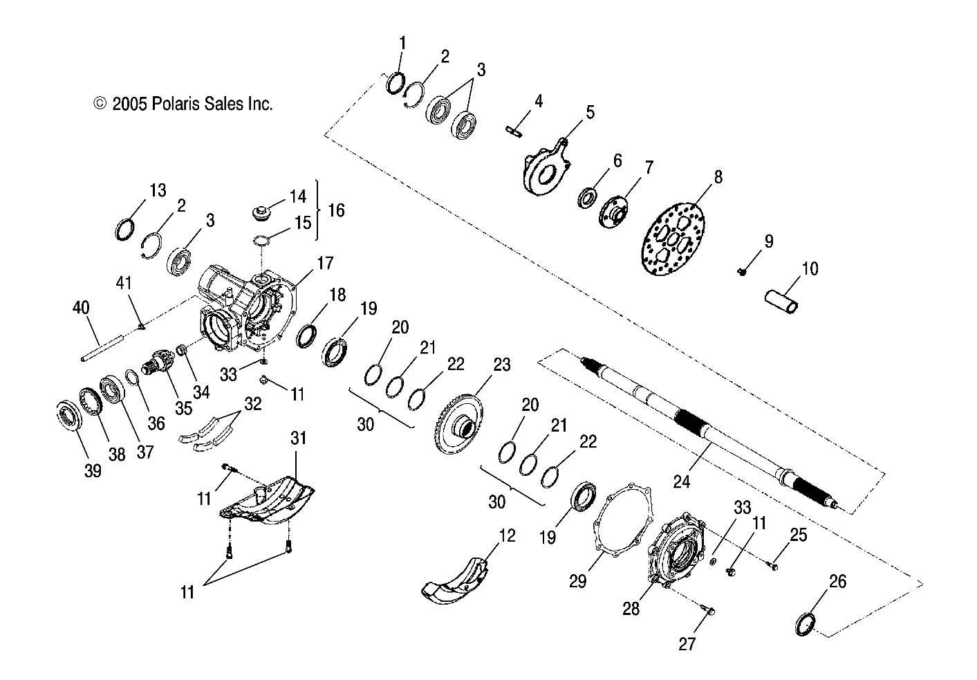 AXLE, REAR WHEEL - A05PB20EA/EB/EC/ED (4999202509920250C03)