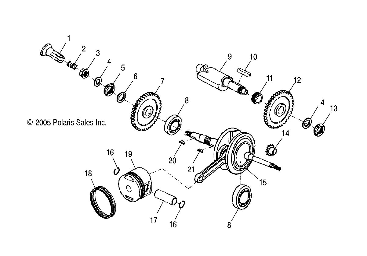 CRANKSHAFT and PISTON - A06PB20VA/VB (4999202869920286A04)