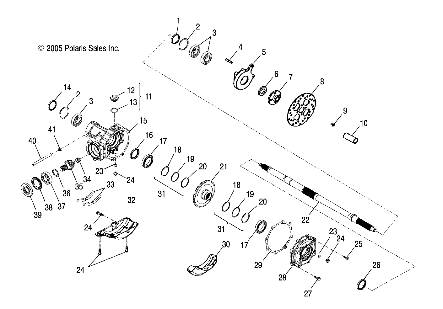 AXLE, REAR WHEEL - A06PB20VA/VB (4999202869920286C01)