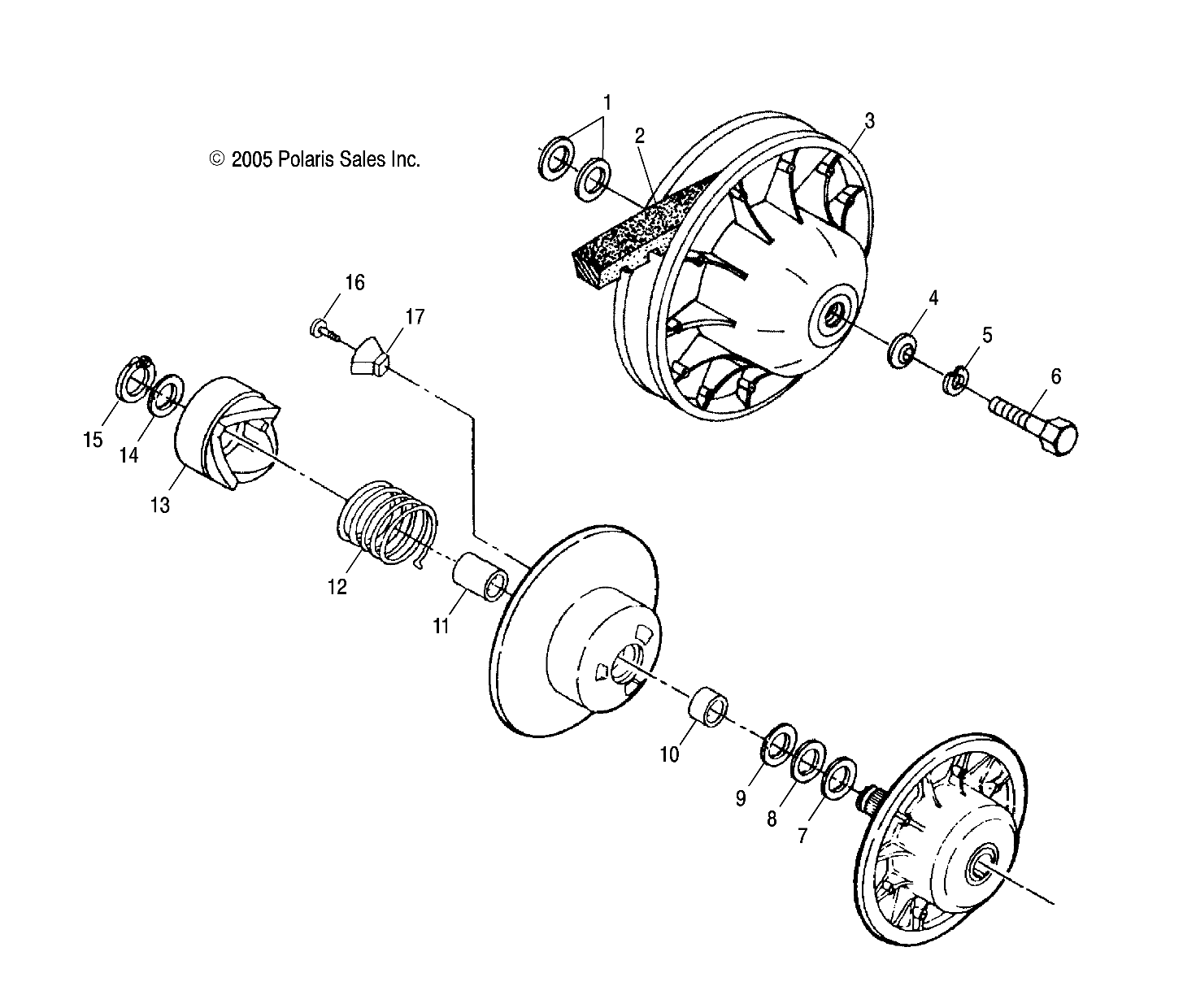 DRIVE TRAIN, SECONDARY CLUTCH - A09CA32AA (4999202939920293B13)