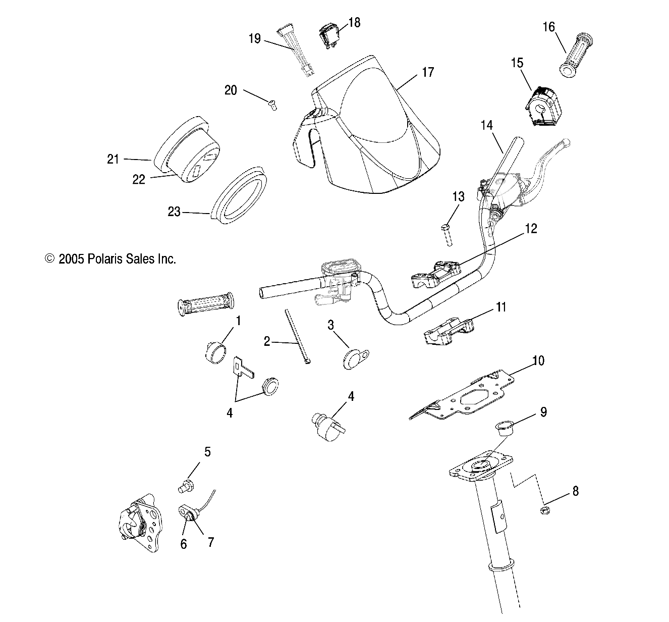 HANDLEBAR and CONTROLS - A06MH50FC (4999205499920549B13)