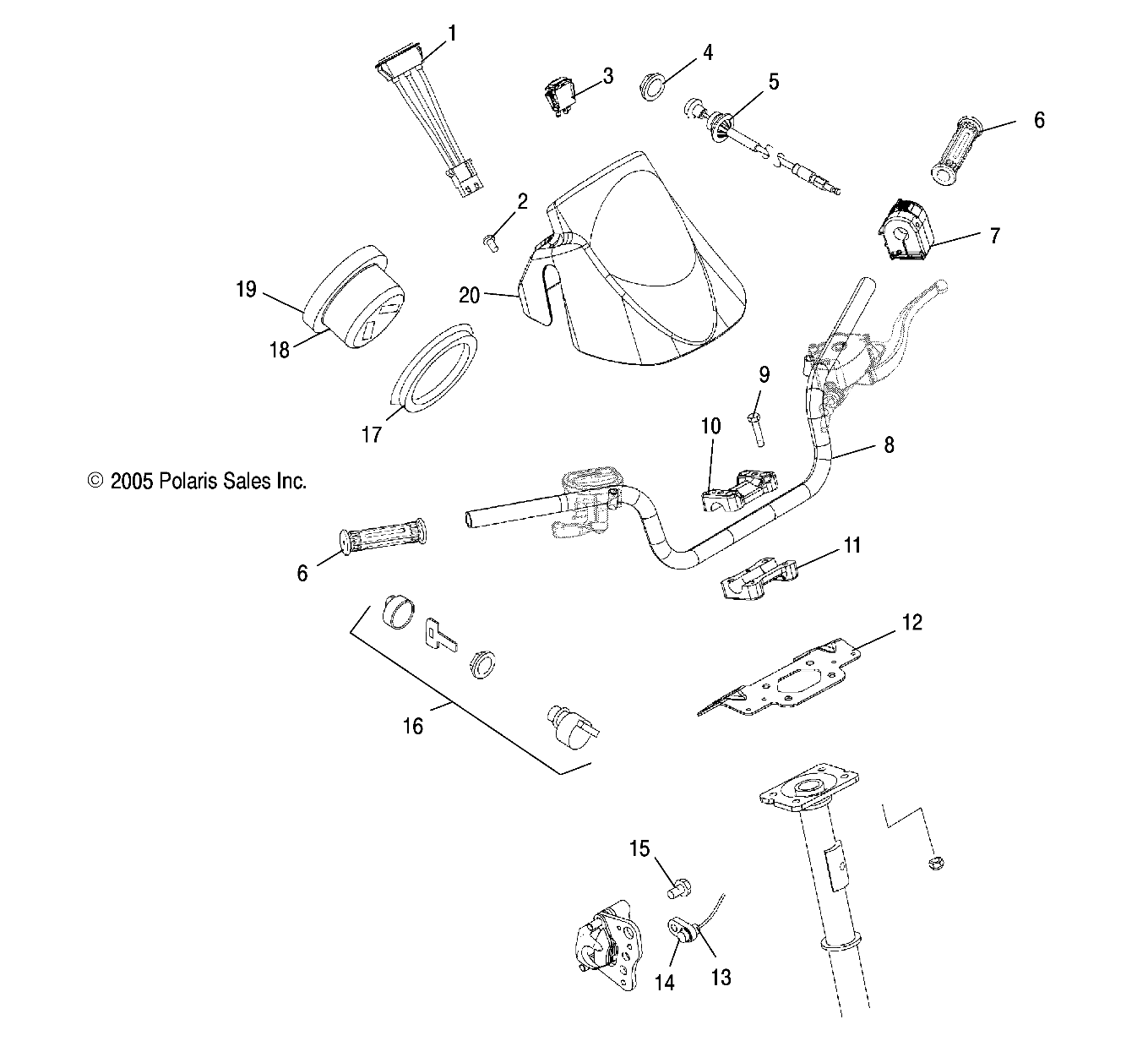 HANDLEBAR and CONTROLS - A06MH50FB (4999206649920664B14)