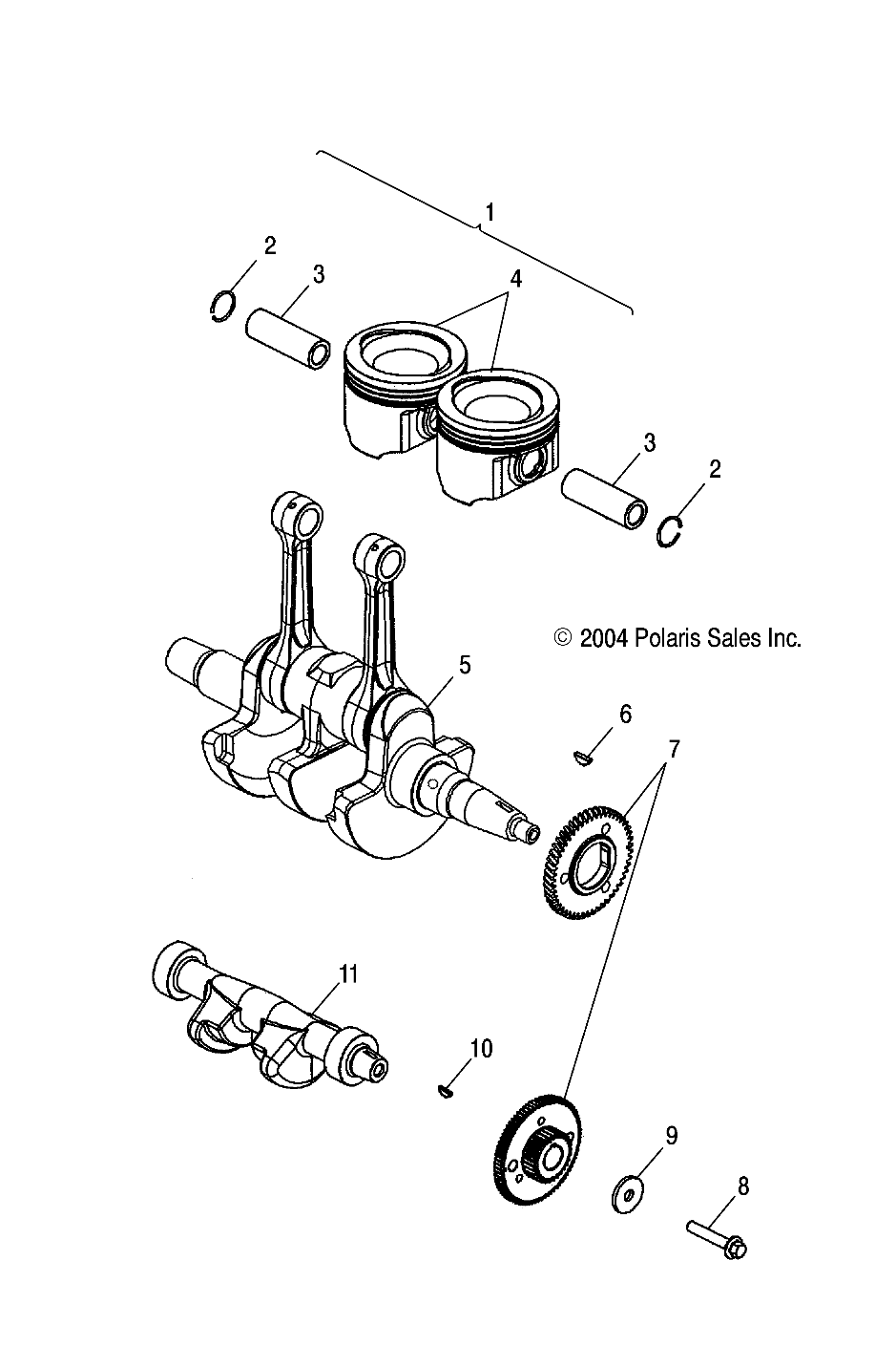 CRANKSHAFT and PISTON - A05MH68AP (4999609960D13)