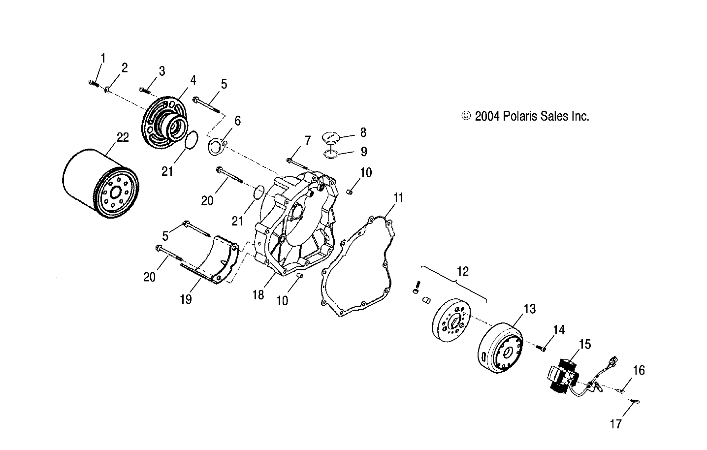 CRANKCASE COVER, RH - A05PB20EA/EB/EC/ED (4999659965A08)