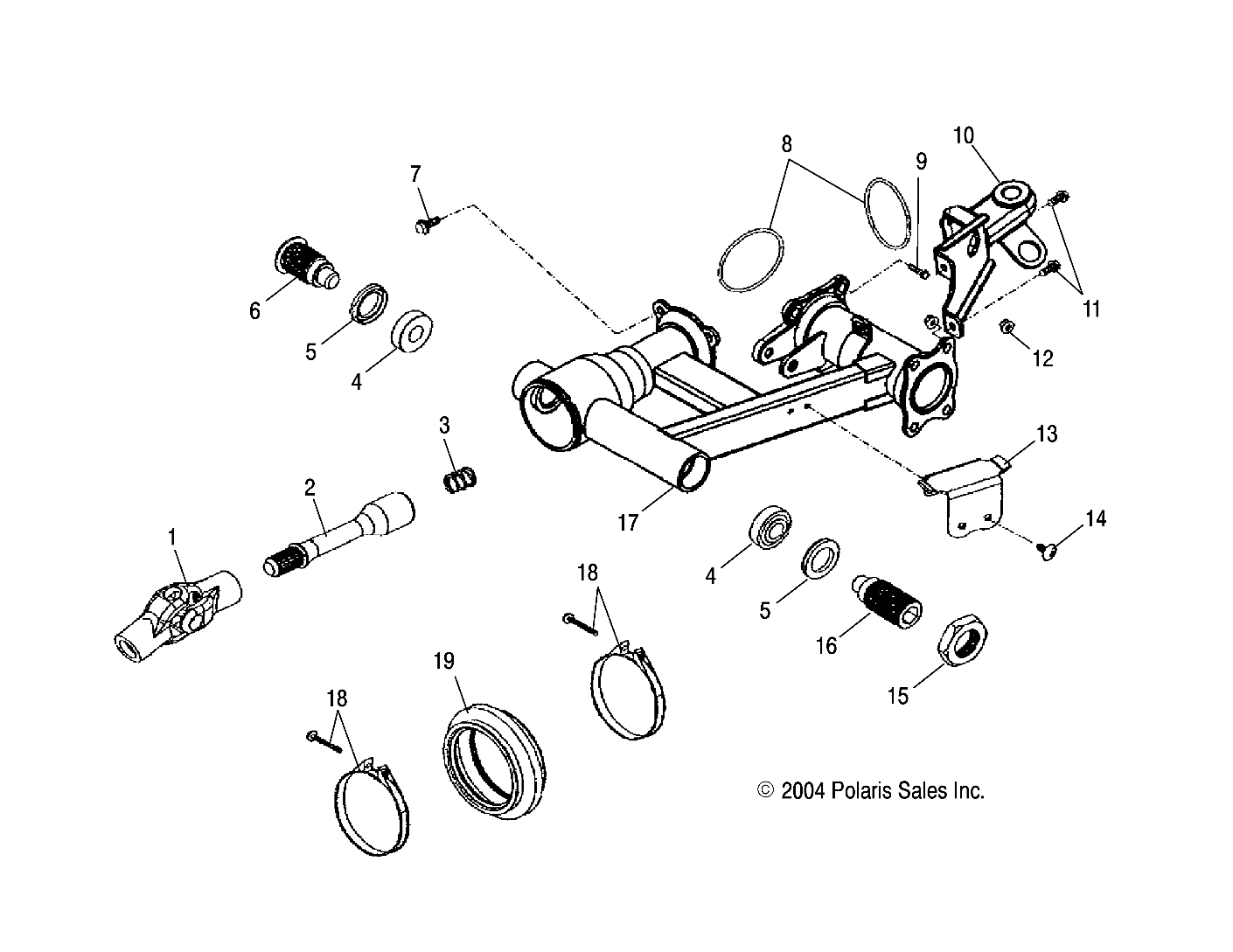 SWING ARM, REAR - A05PB20EA/EB/EC/ED (4999709970B06)