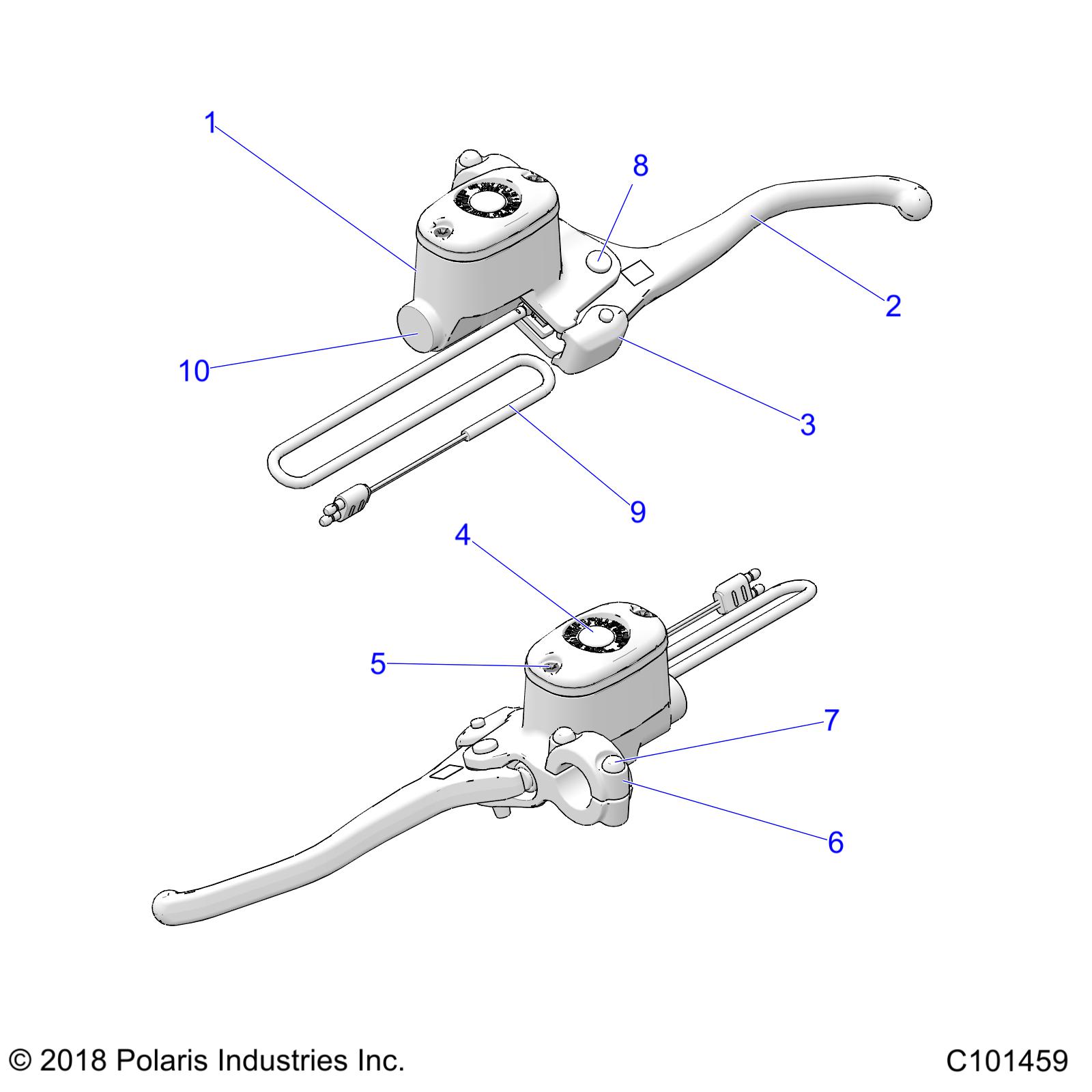 BRAKES, FRONT BRAKE LEVER and MASTER CYLINDER - A25SLZ95AF (C101459)