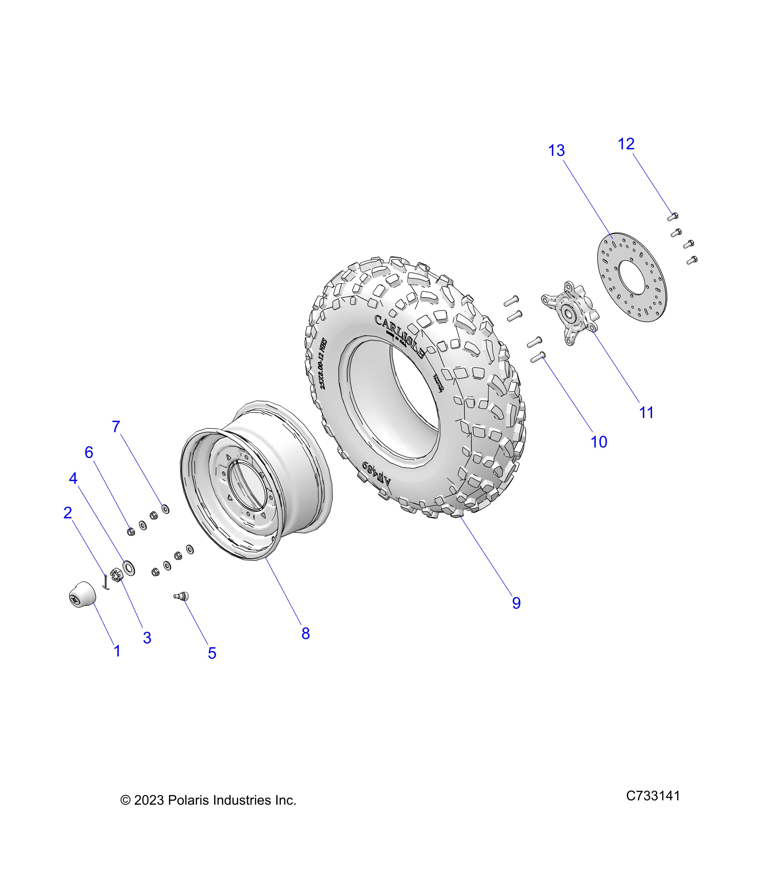 WHEELS, FRONT, STEEL - R25MAE57F1/C1/G1 (C733141)