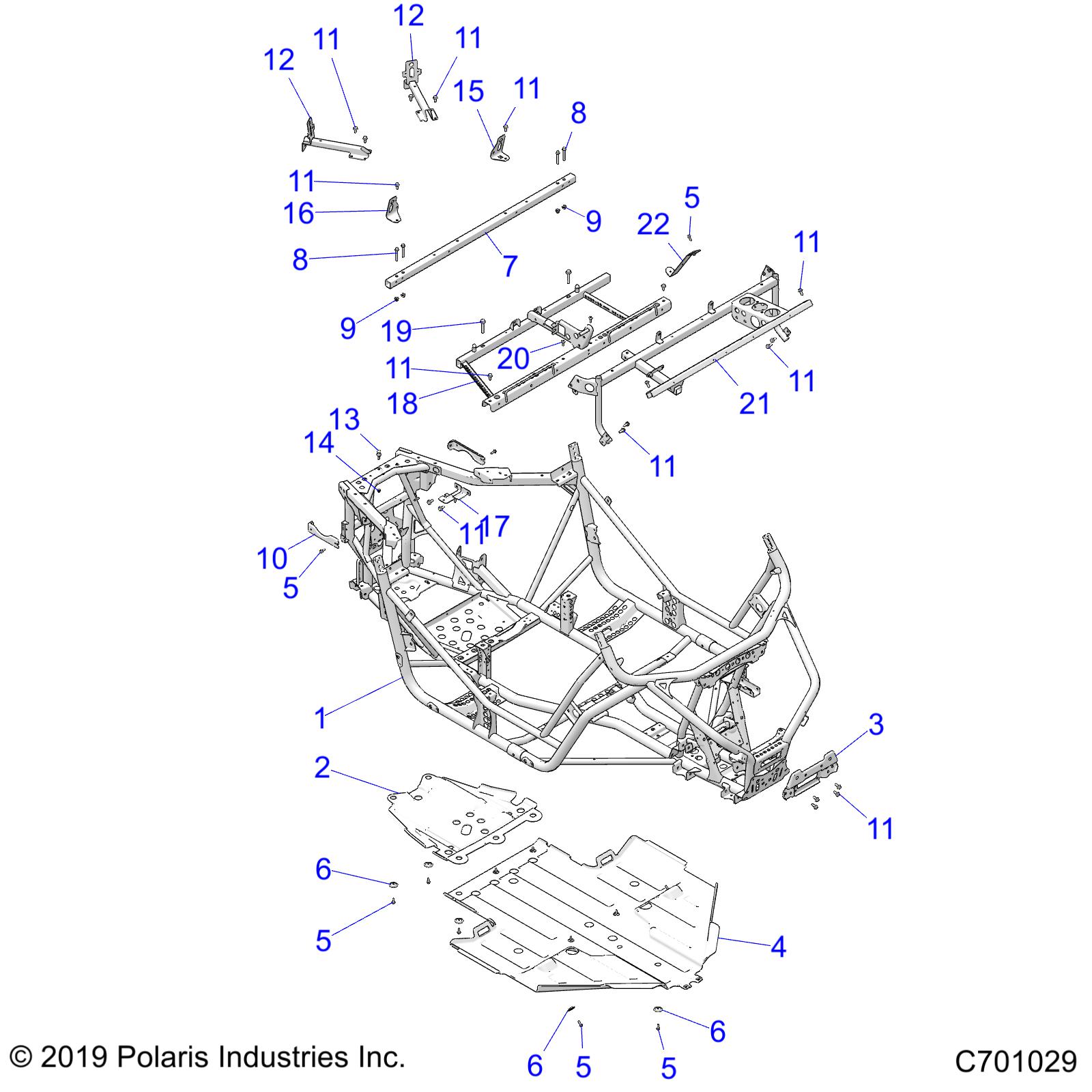 CHASSIS, MAIN FRAME AND SKID PLATE - Z20A5K87BG (C701029)