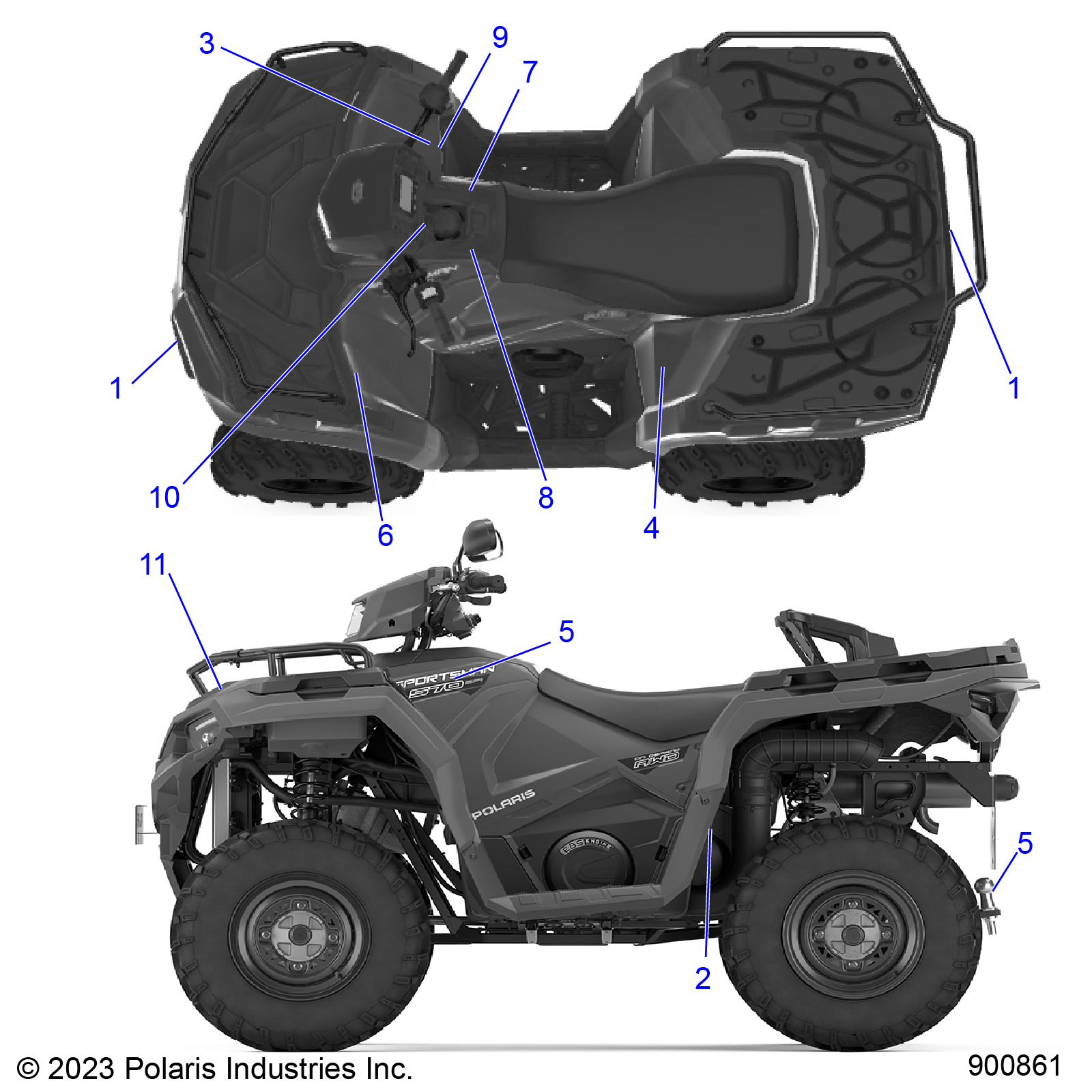 BODY, DECALS, GENERAL- A23SHE57FS/S57FS/CS/CP (900861)