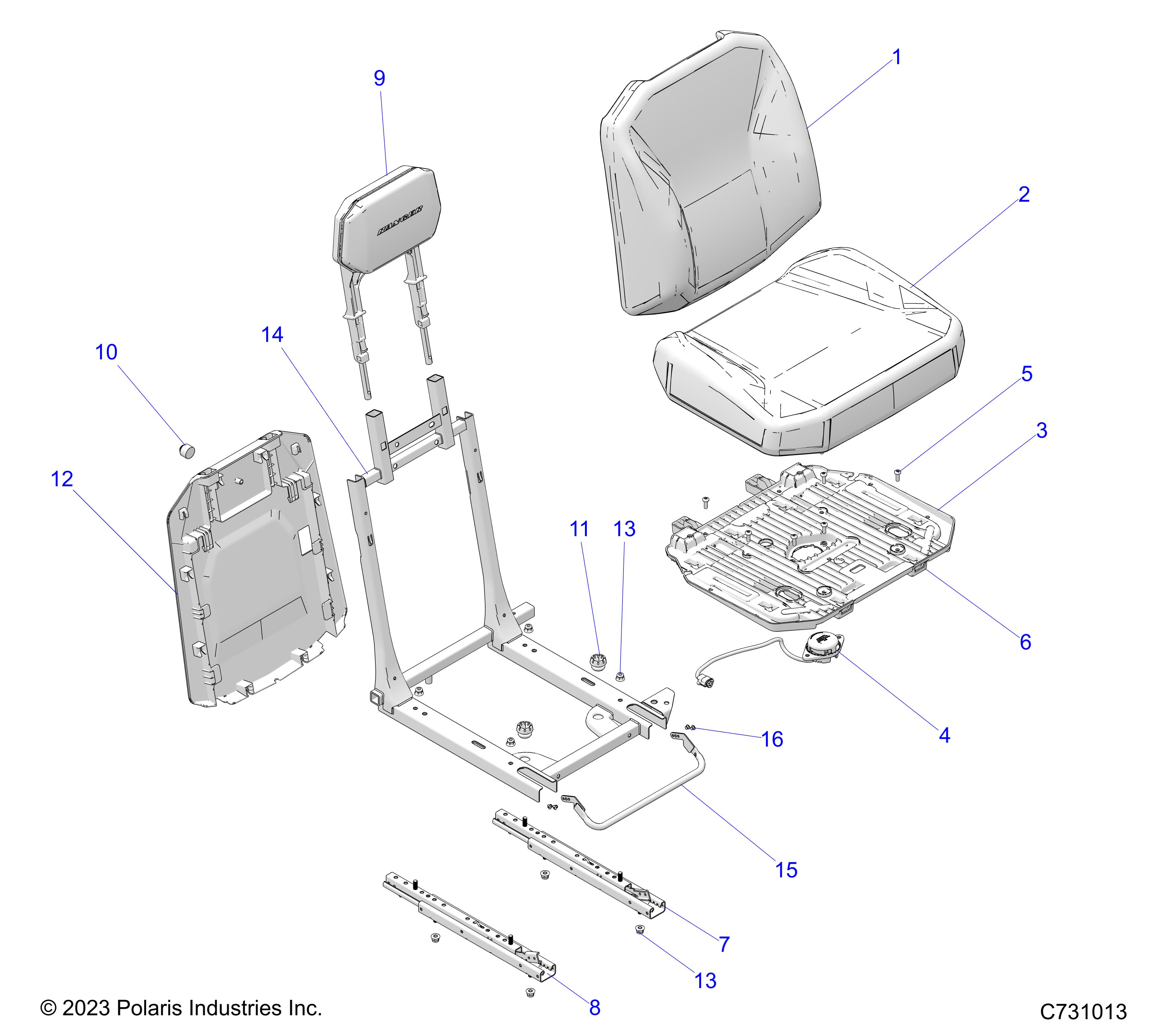 BODY, SEAT ASM. DRIVER - R25XAL1RBD/BM (C731013)