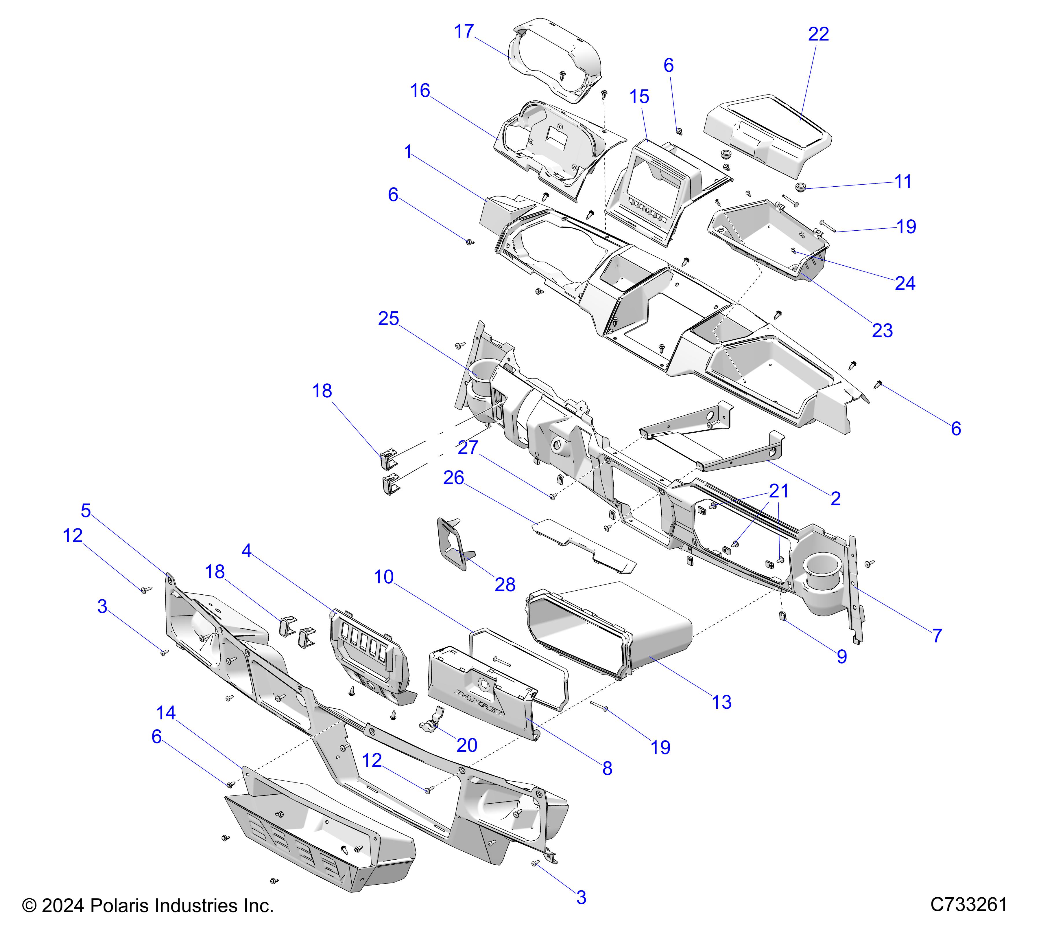 BODY, DASH - R25RSY99AF/BF/AK/BK/AS/BS/AL/BL/AP/BP/A9/B9 (C733261)