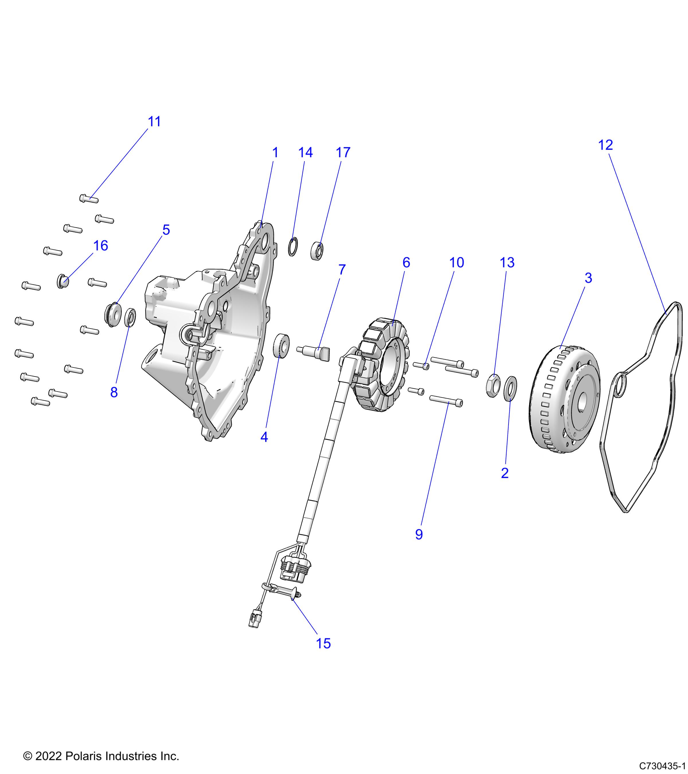 ENGINE, STATOR and FLYWHEEL - D23M2A57B4/G57B4/U57B4/W57B4 (C730435-1)