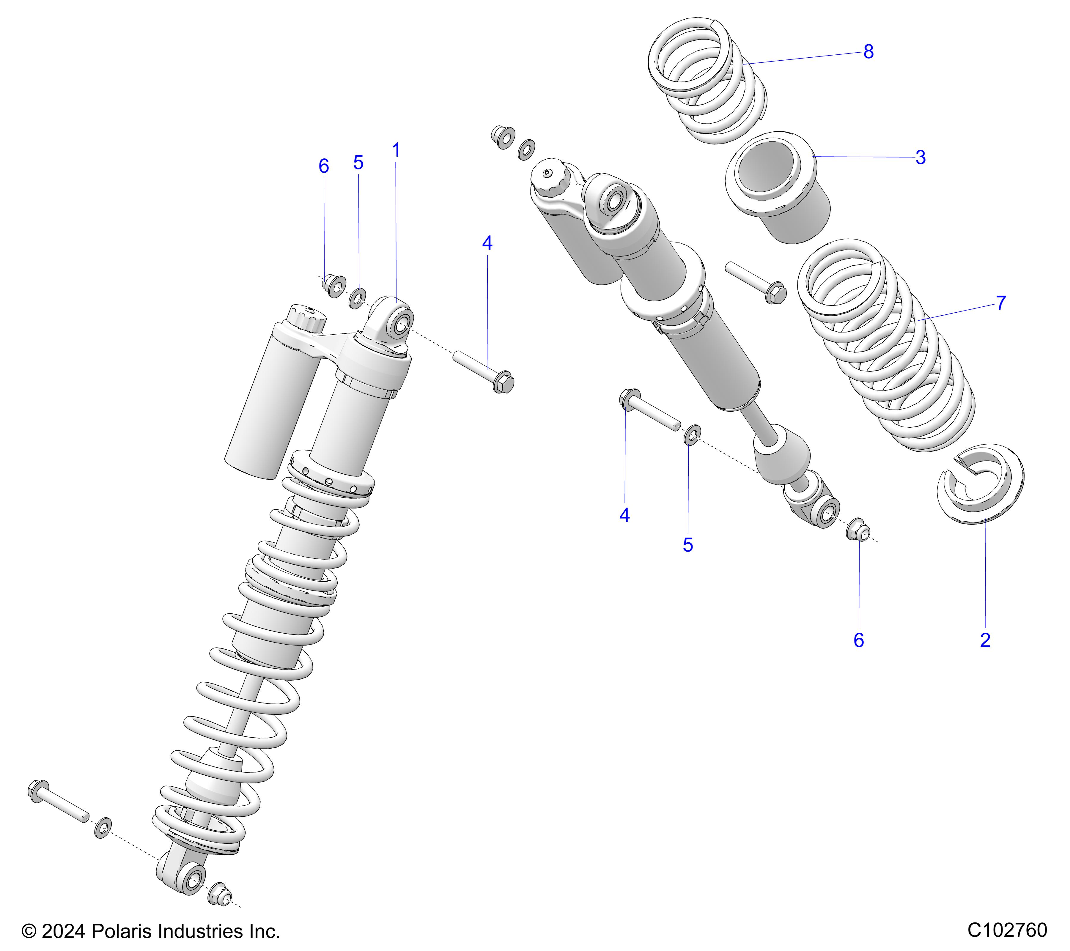 SUSPENSION, SHOCK, REAR - A25SGE95AT (C102760)