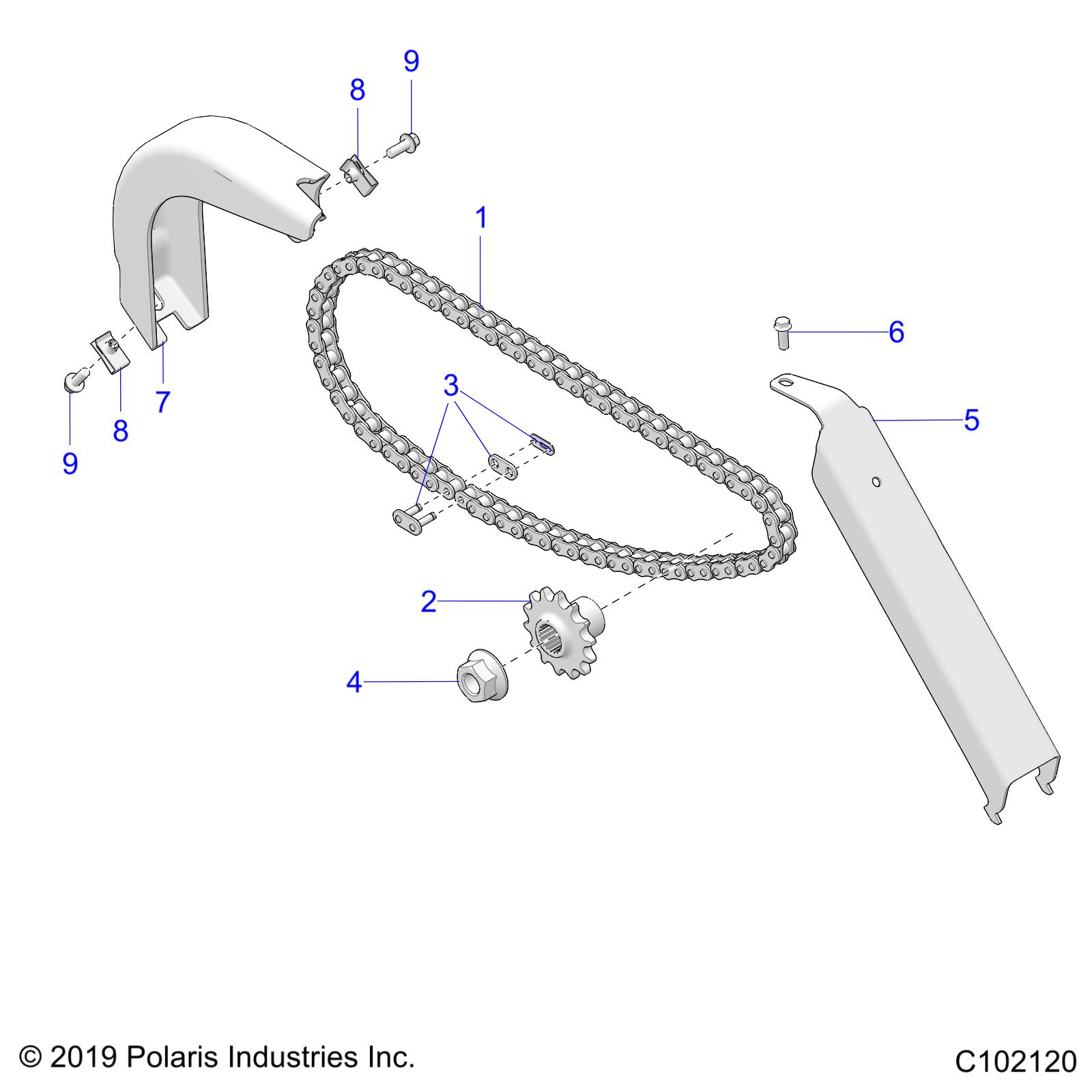 DRIVE TRAIN, CHAIN AND GUARDS - A25HBA07B5/B7 (C102120)