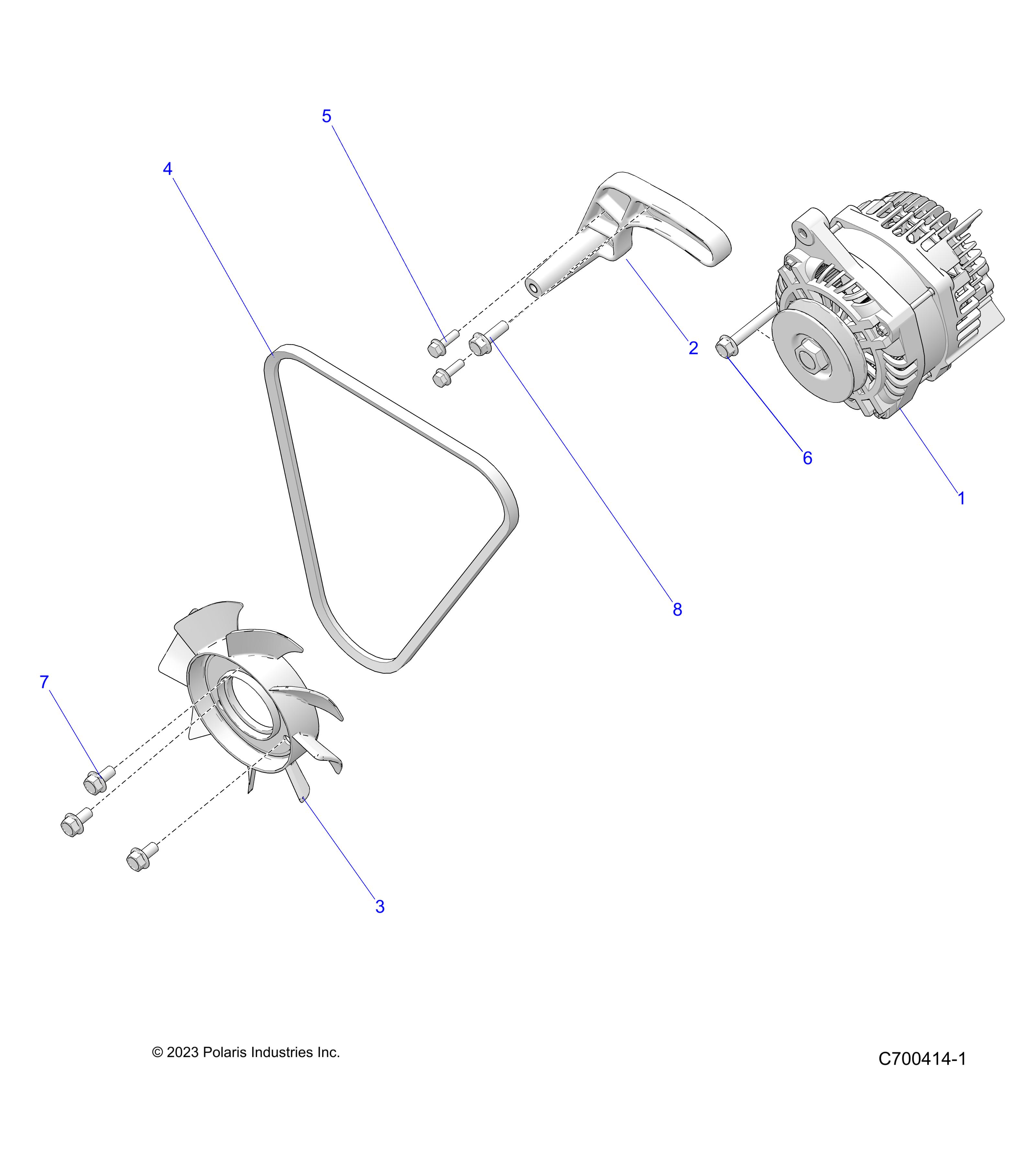 ENGINE, ENGINE, ALTERNATOR, FAN AND BELT - R24RRED4JA (C700414-1)