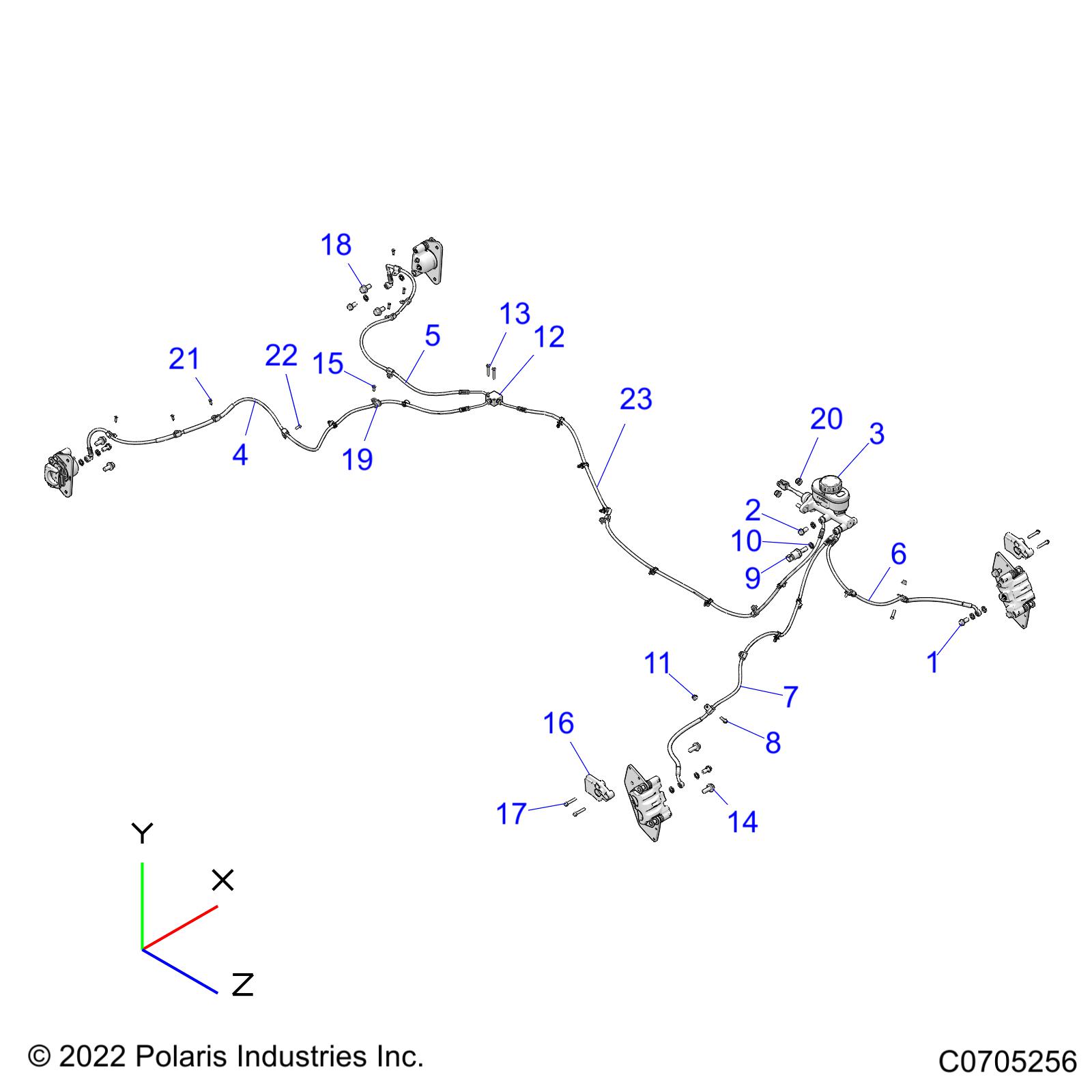 BRAKES, BRAKE LINES AND MASTER CYLINDER - R25RRS99GP/G9 (C0705256)