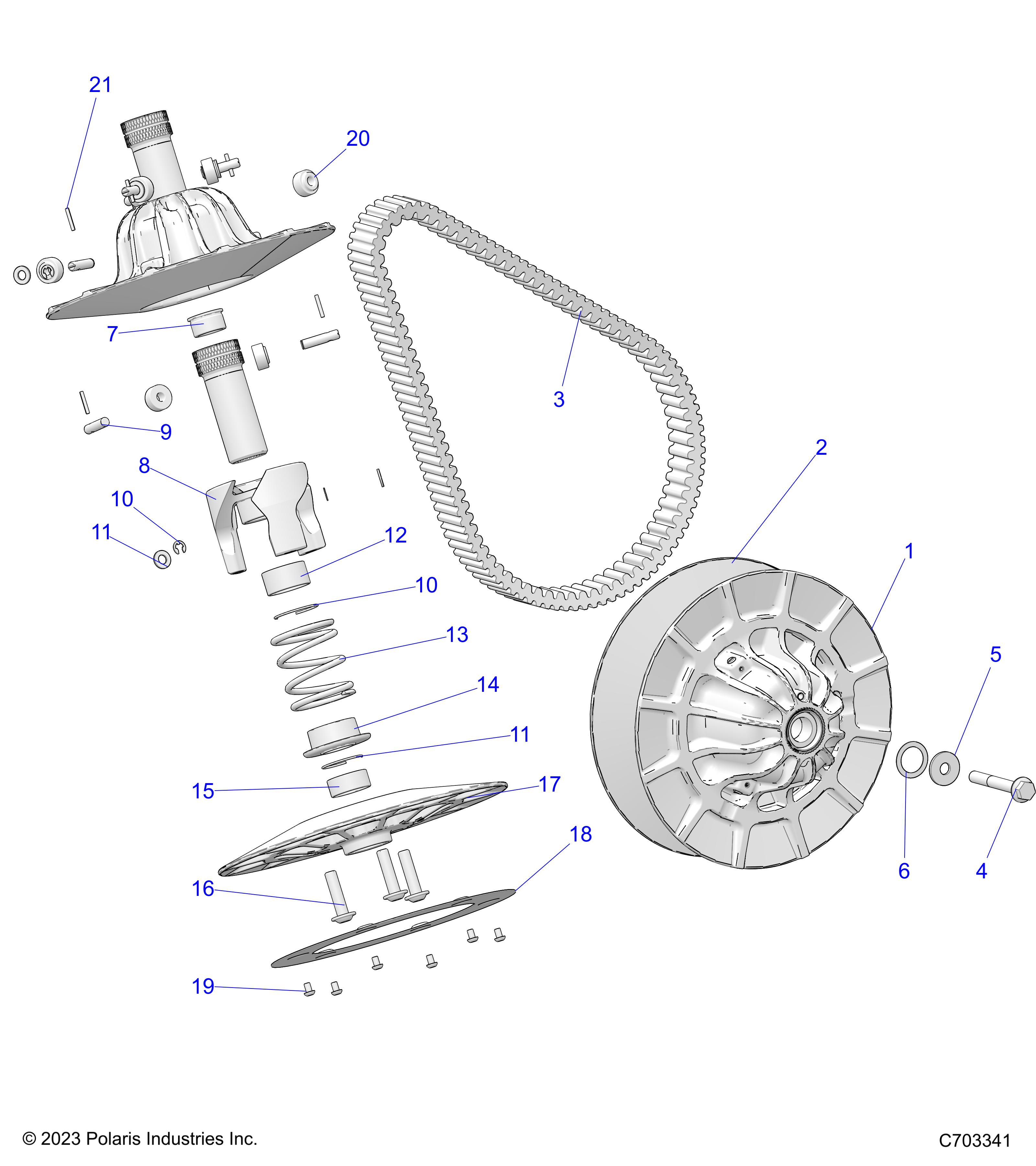 DRIVE TRAIN, SECONDARY CLUTCH - Z24NME99RM/SM (C703341)