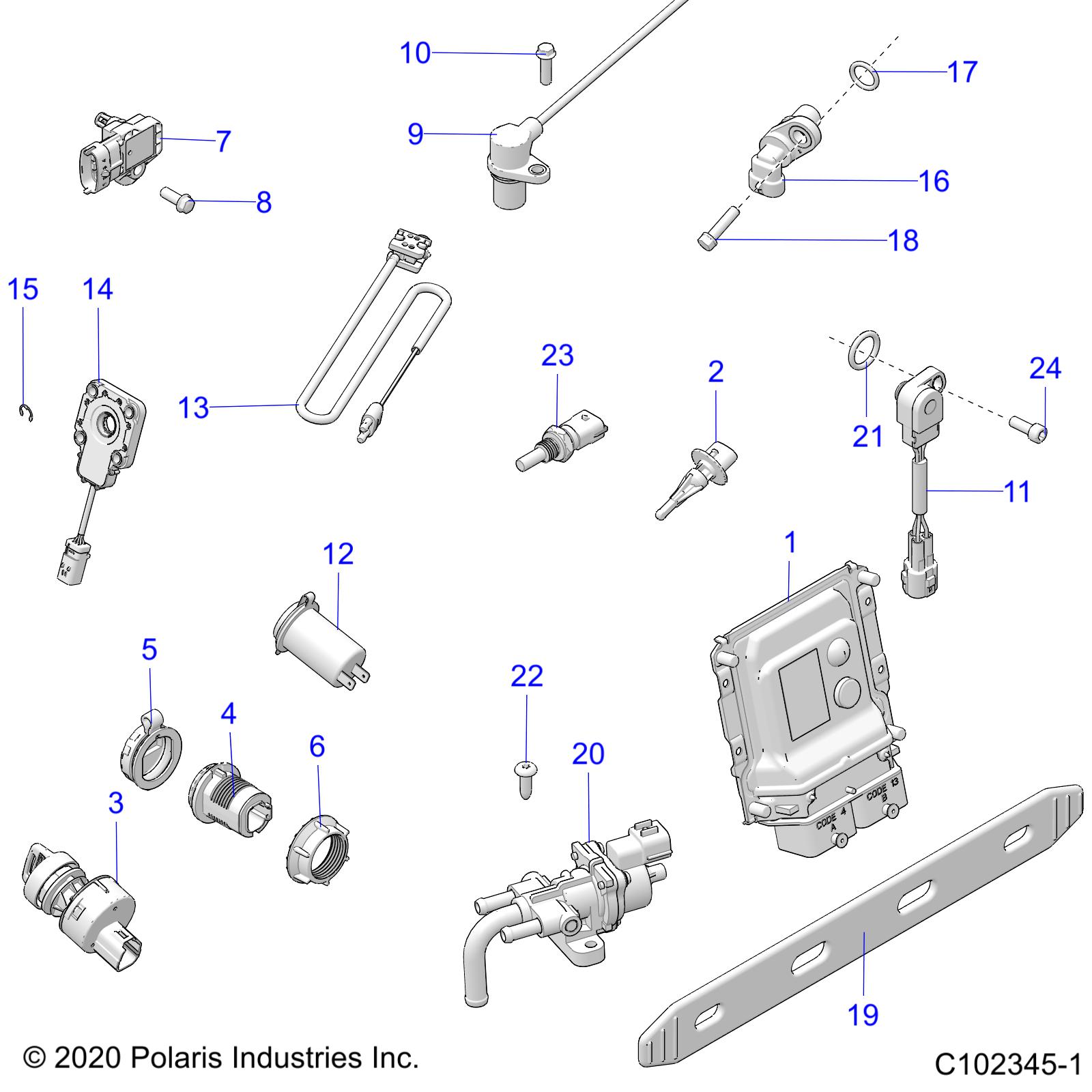 ELECTRICAL, SWITCHES, SENSORS, ECU and CONTROL MODULES - A21SXA85A1/A7/CA1/CA7 (C102345-1)