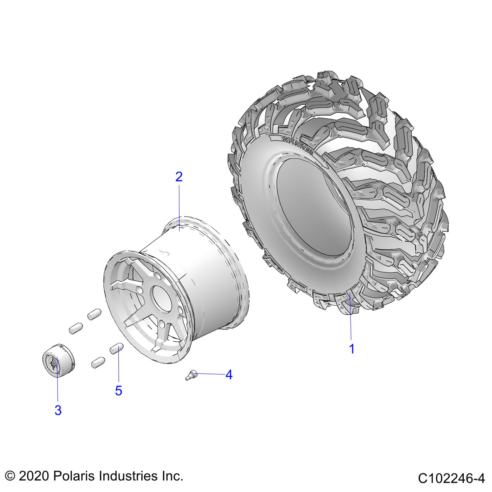 WHEELS, REAR TIRE - A22S6E57FL (C102246-4)