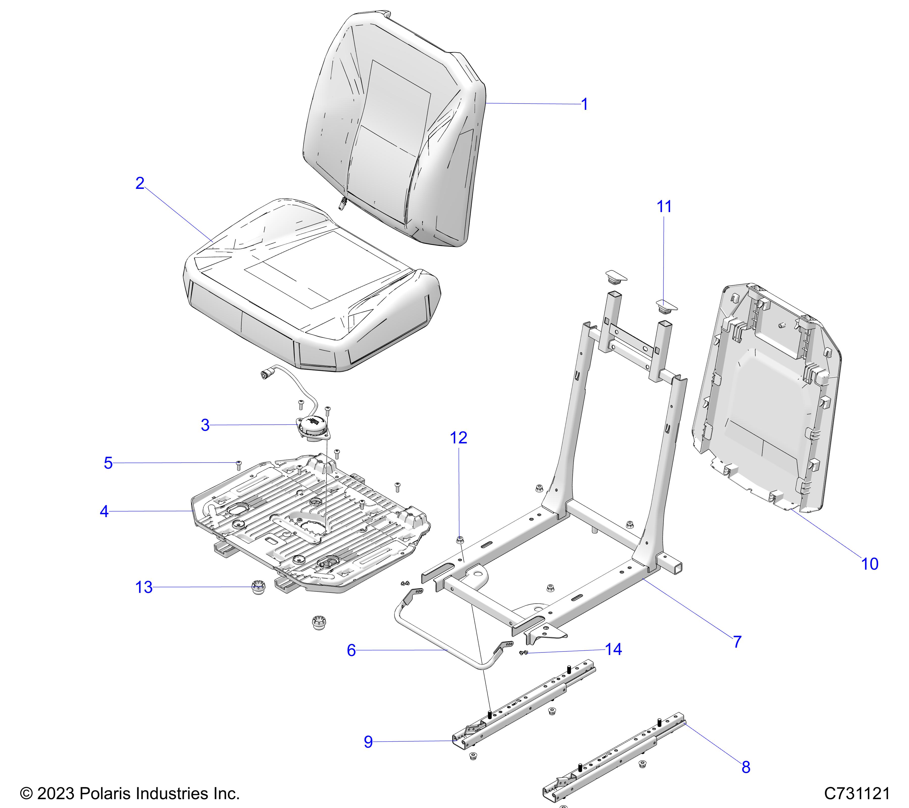 BODY, SEAT ASM., DRIVER - R24X6E1RAH/BH (C731121)