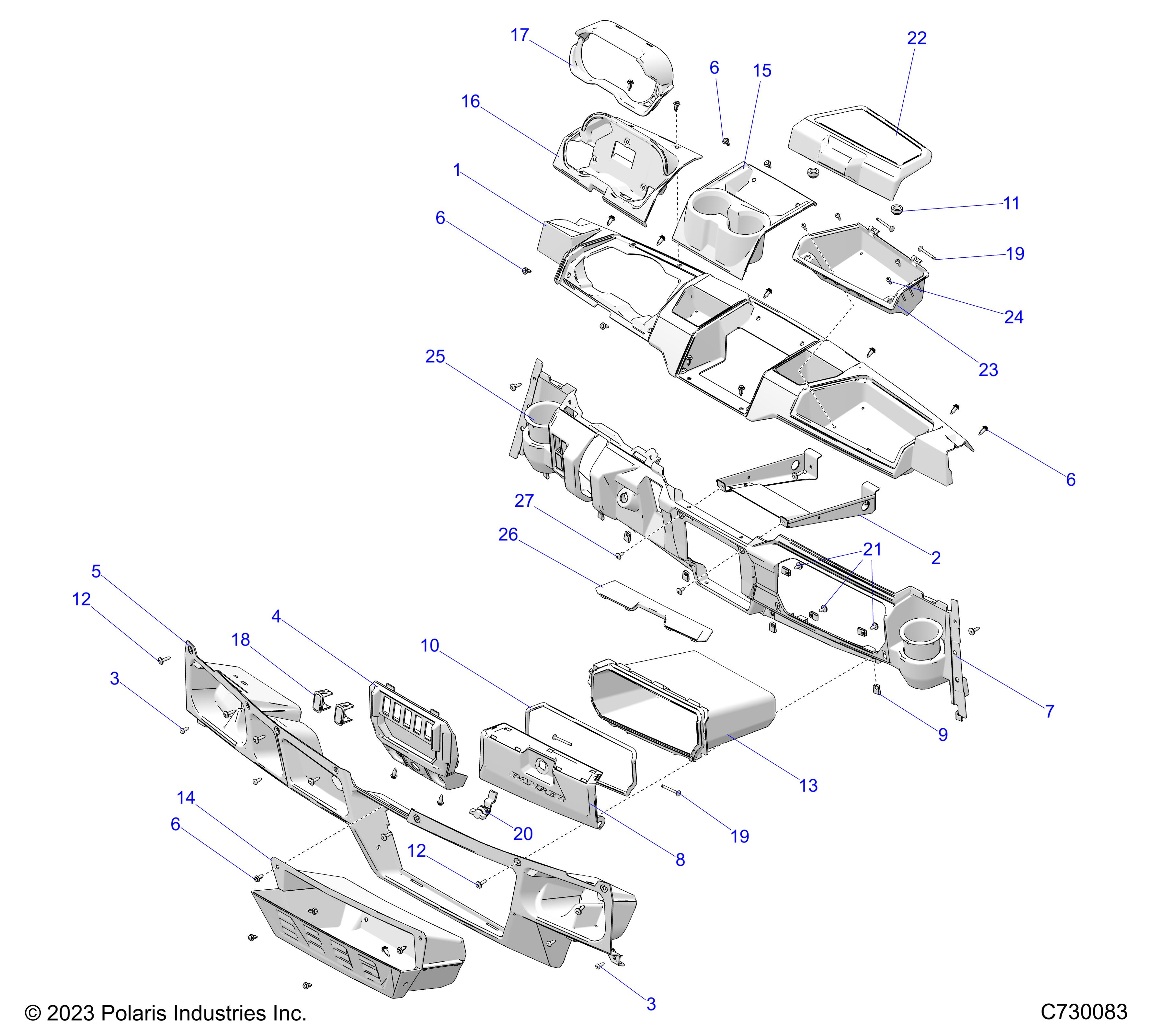 BODY, DASH - R23RRU99A9/AJ/AK/AX/B9/BJ/BK/BX (C730083)