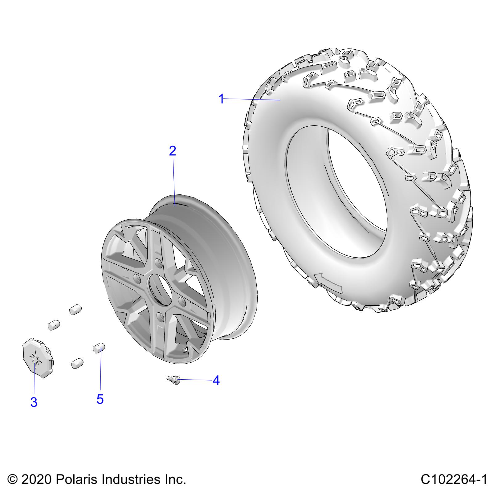 WHEELS, FRONT TIRE - A21SXE95PG (C102264-1)