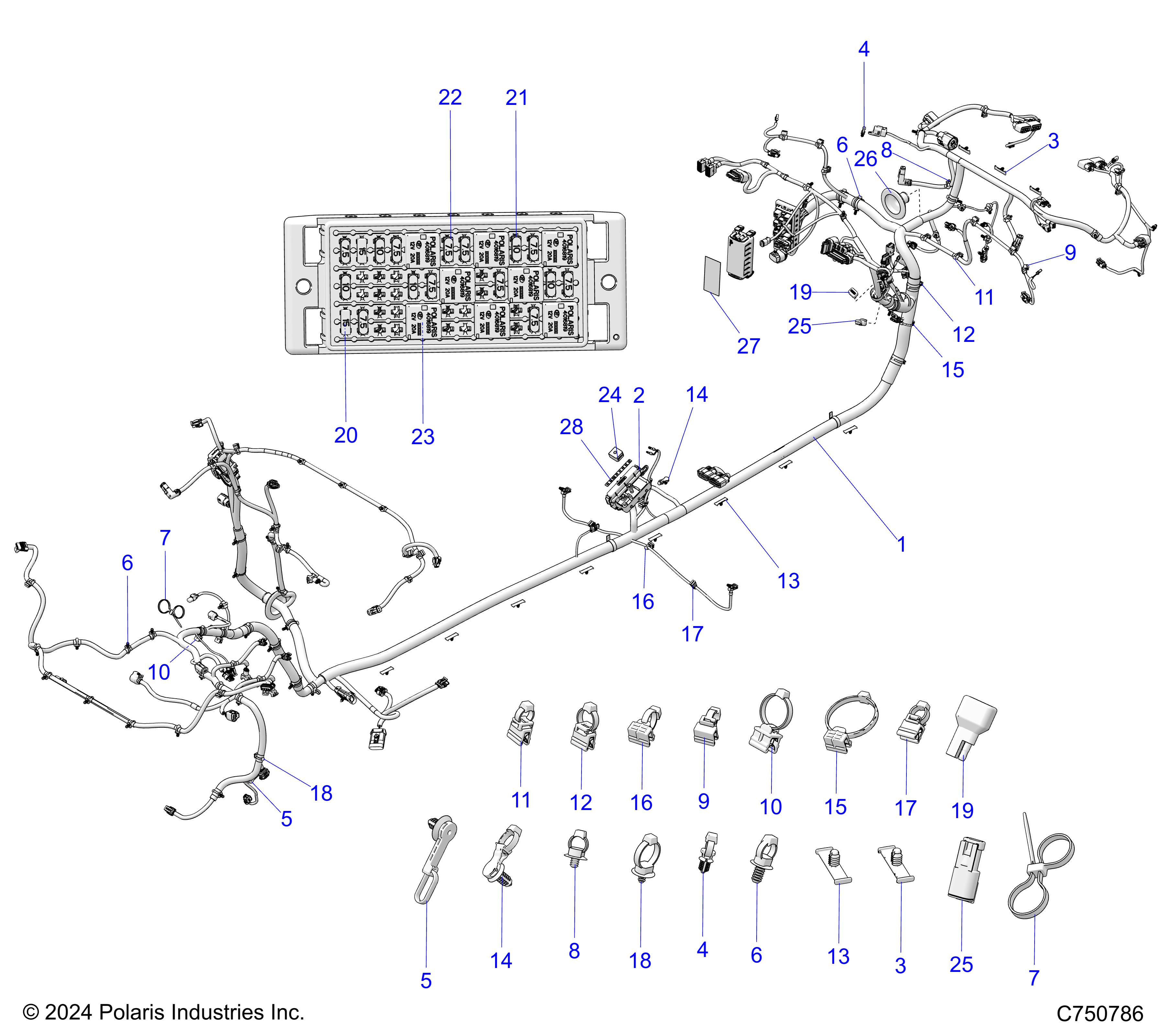 ELECTRICAL, WIRE HARNESS, CHASSIS - Z25X4B92AP/BP (C750786)