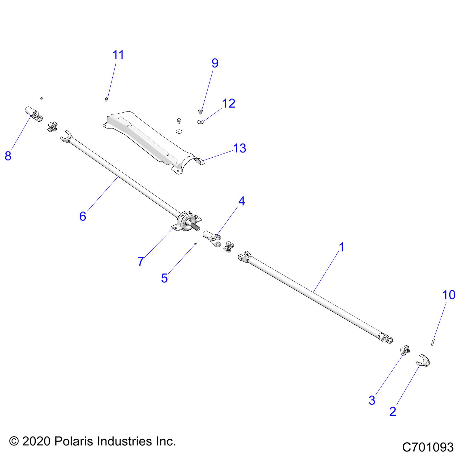 DRIVE TRAIN, FRONT PROP SHAFT - Z21N4E99NG (C701093)