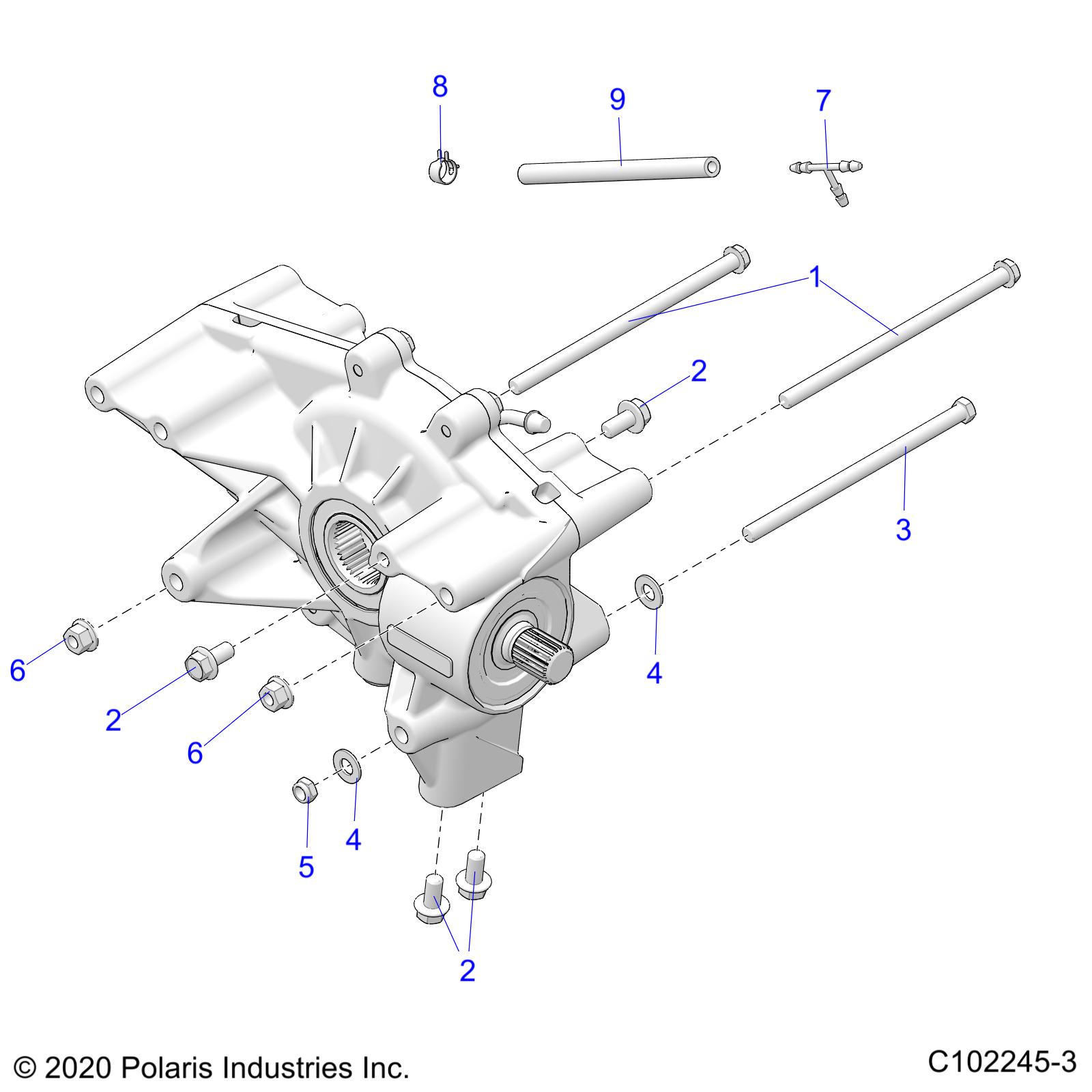 DRIVE TRAIN, REAR GEARCASE MOUNTING - A22S6E57F1/FL (C102245-3)