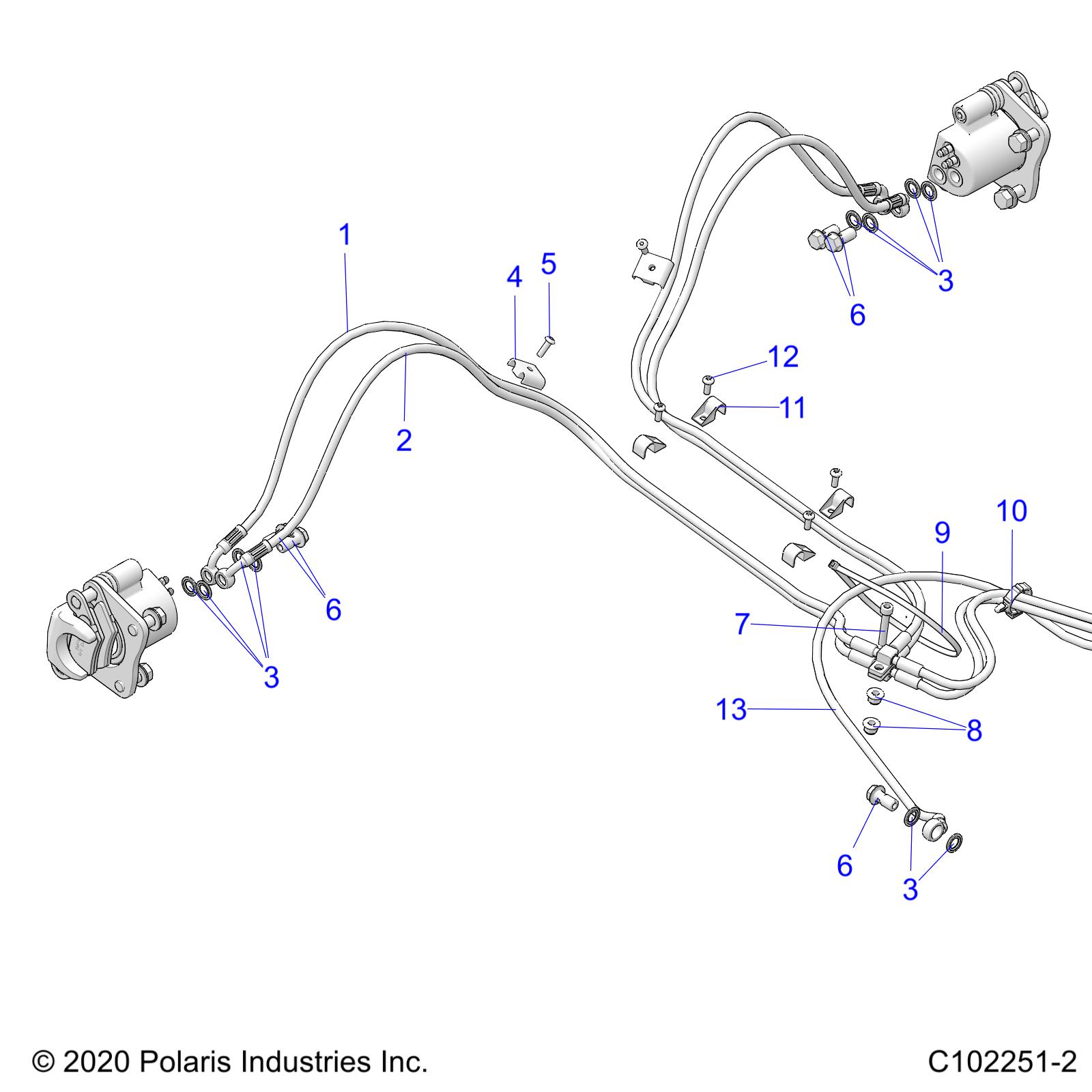 BRAKES, BRAKE LINES, REAR - A22SDE57P4 (C102251-2)