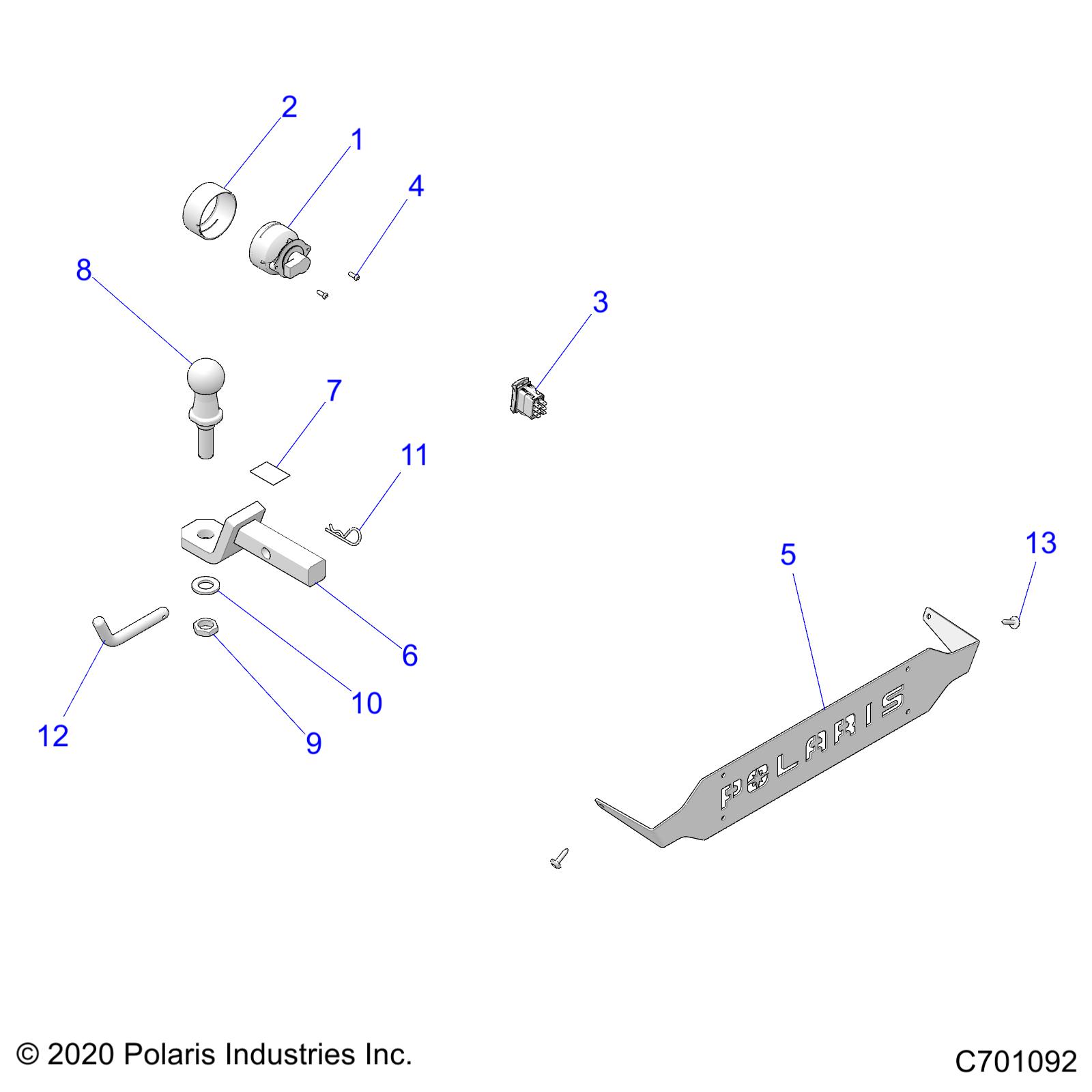 BODY, HITCH, LICENSE PLATE, ZUG - Z21NAS99FG (C701092)